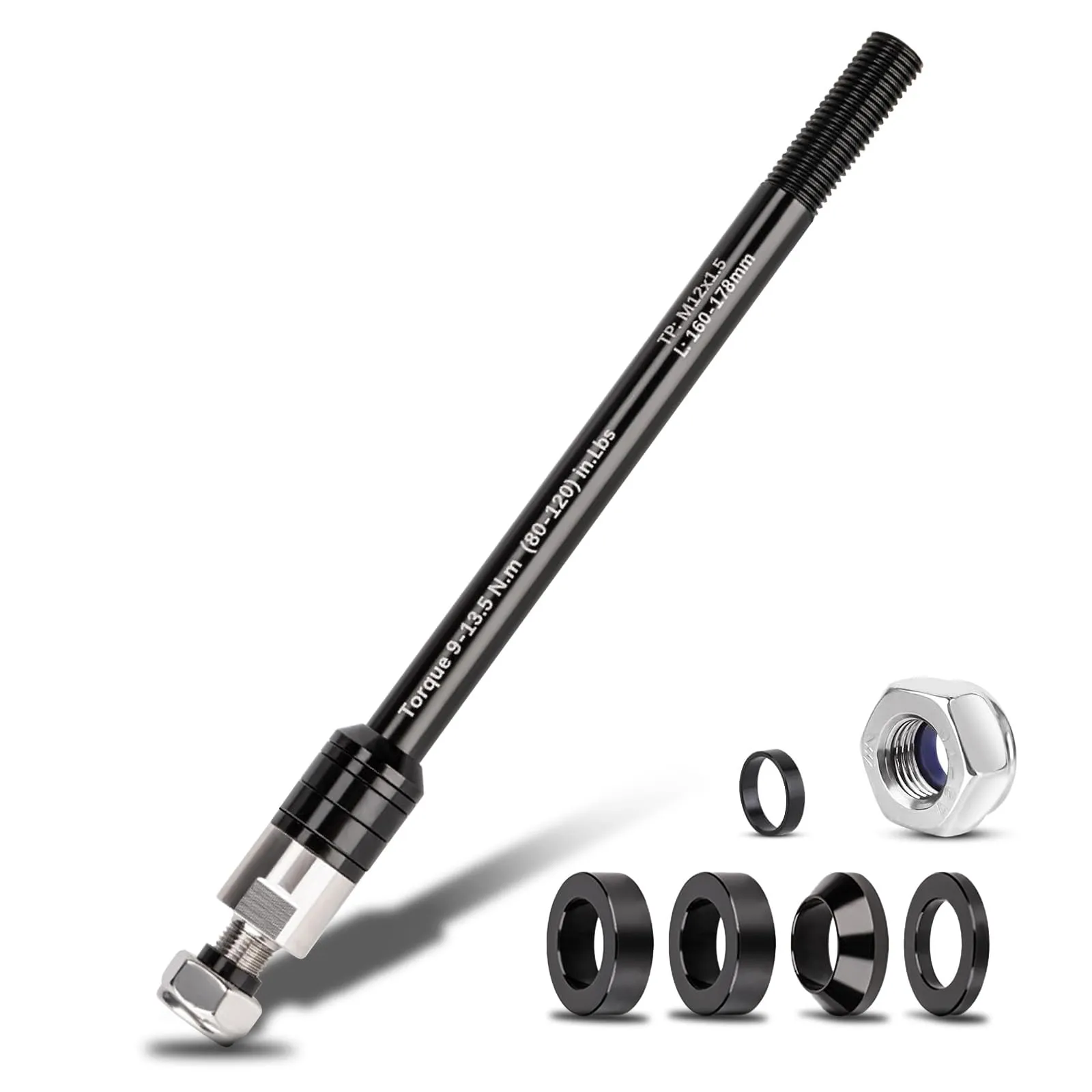 LMYSUFI Adattatore per asse inseribile M12 X 1,5 mm 160-178 mm per rimorchio bicicletta