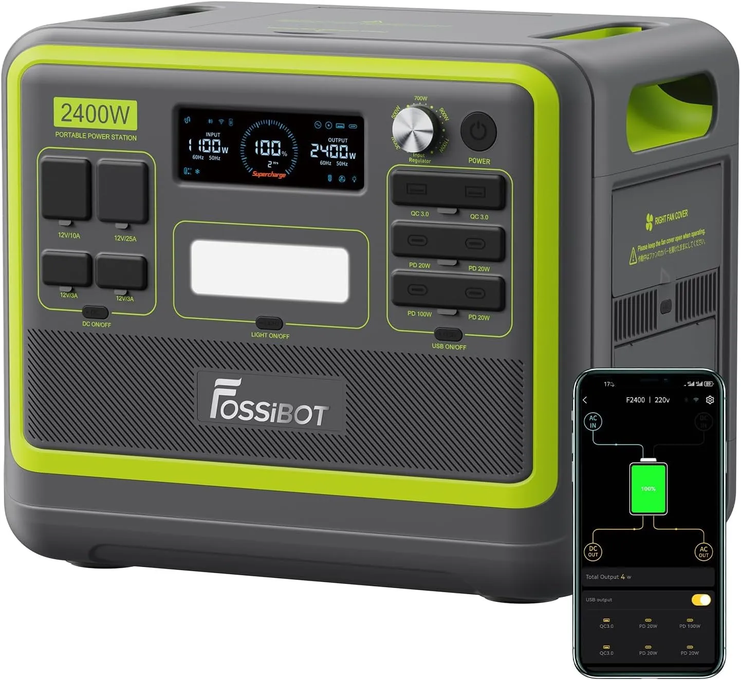 FOSSiBOT F2400: Centrale Elettrica Portatile Solare da 2400W