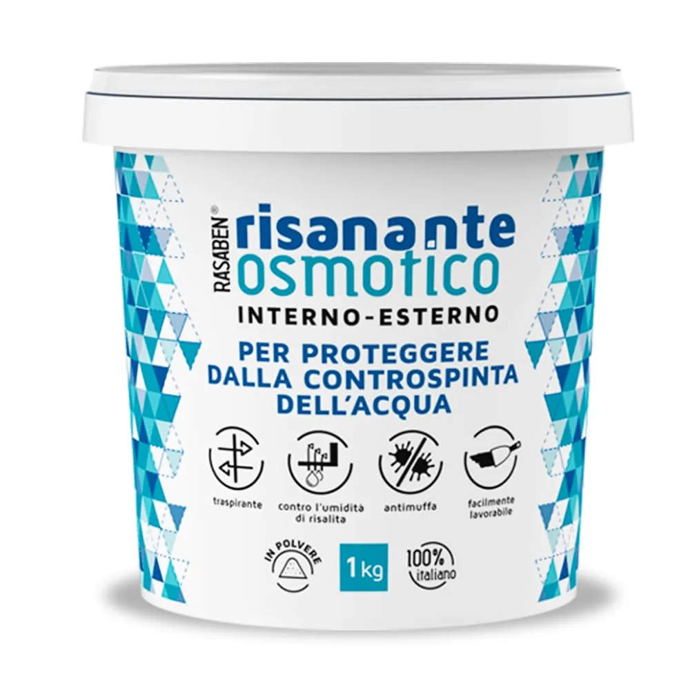 RASABEN - Stucco in Polvere Risanante Osmotico per Murature Umide - 1kg