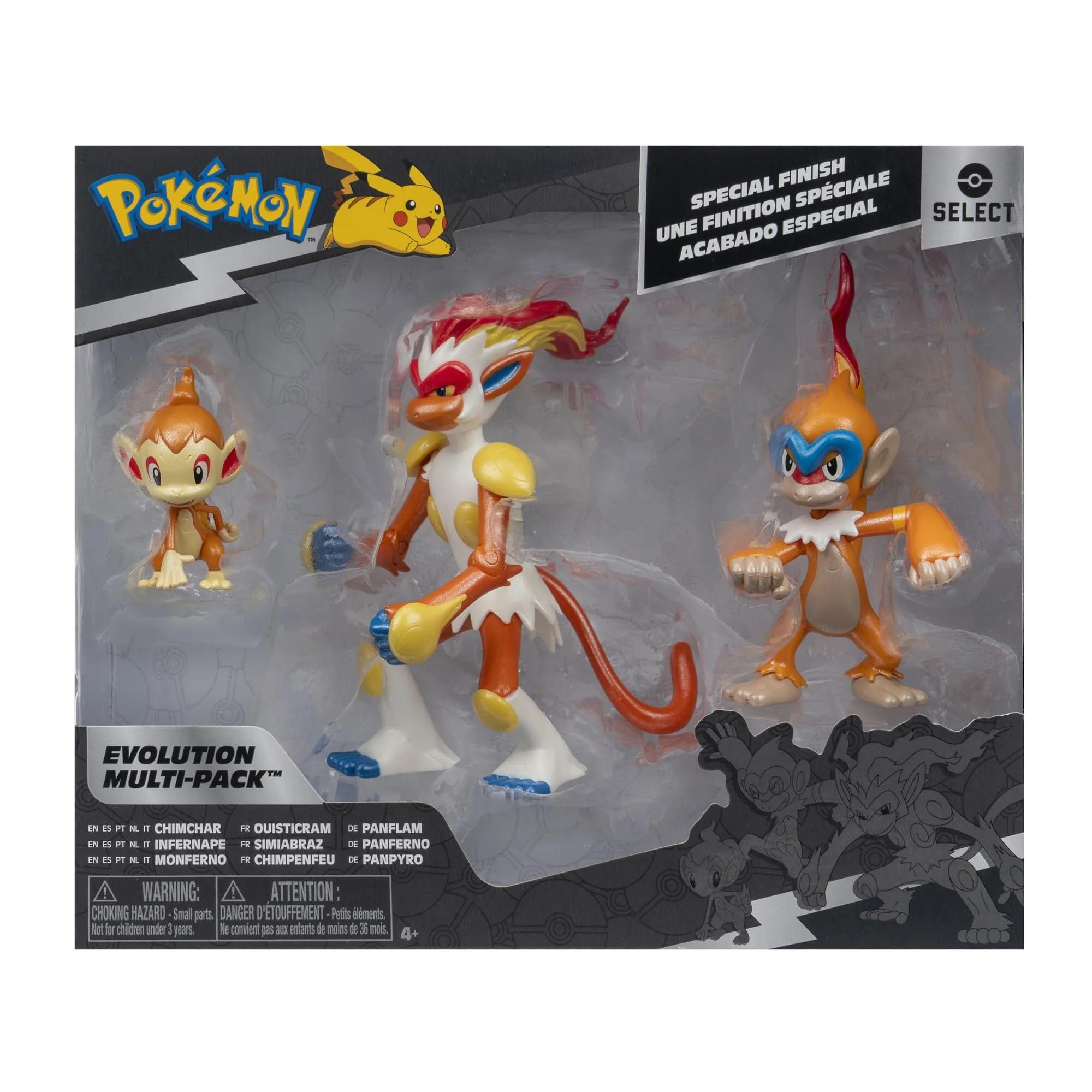 Pokémon Select Evolution Multipack: Chimchar, Monferno, Infernape - Action Figures