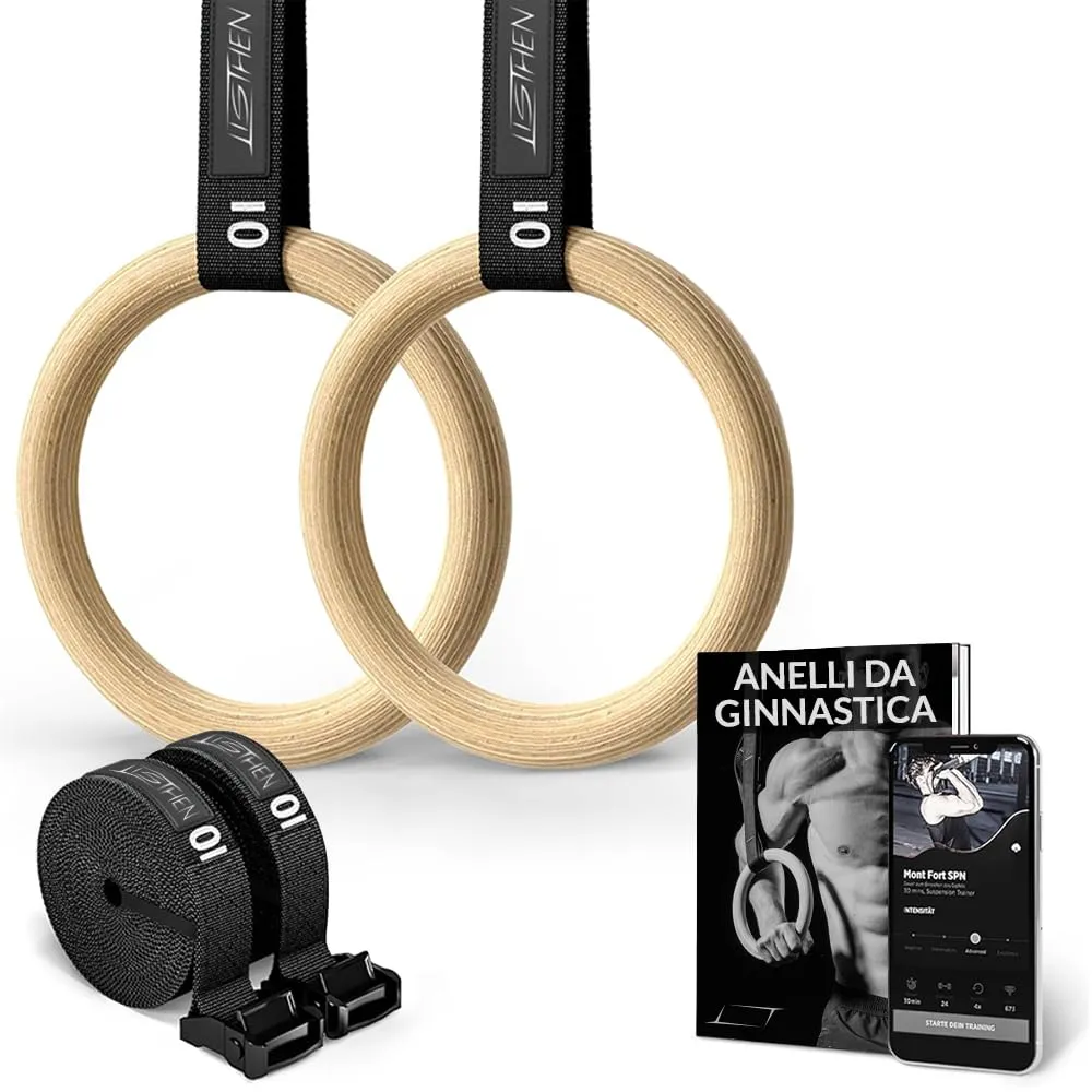 LISTHEN Anelli Ginnastica e Crossfit in Legno