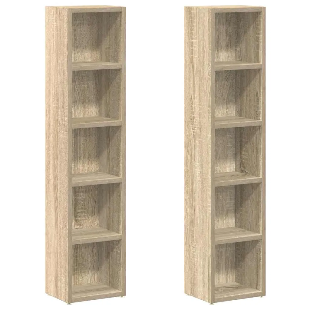 vidaXL Porta CD Rovere Sonoma, Set da 2