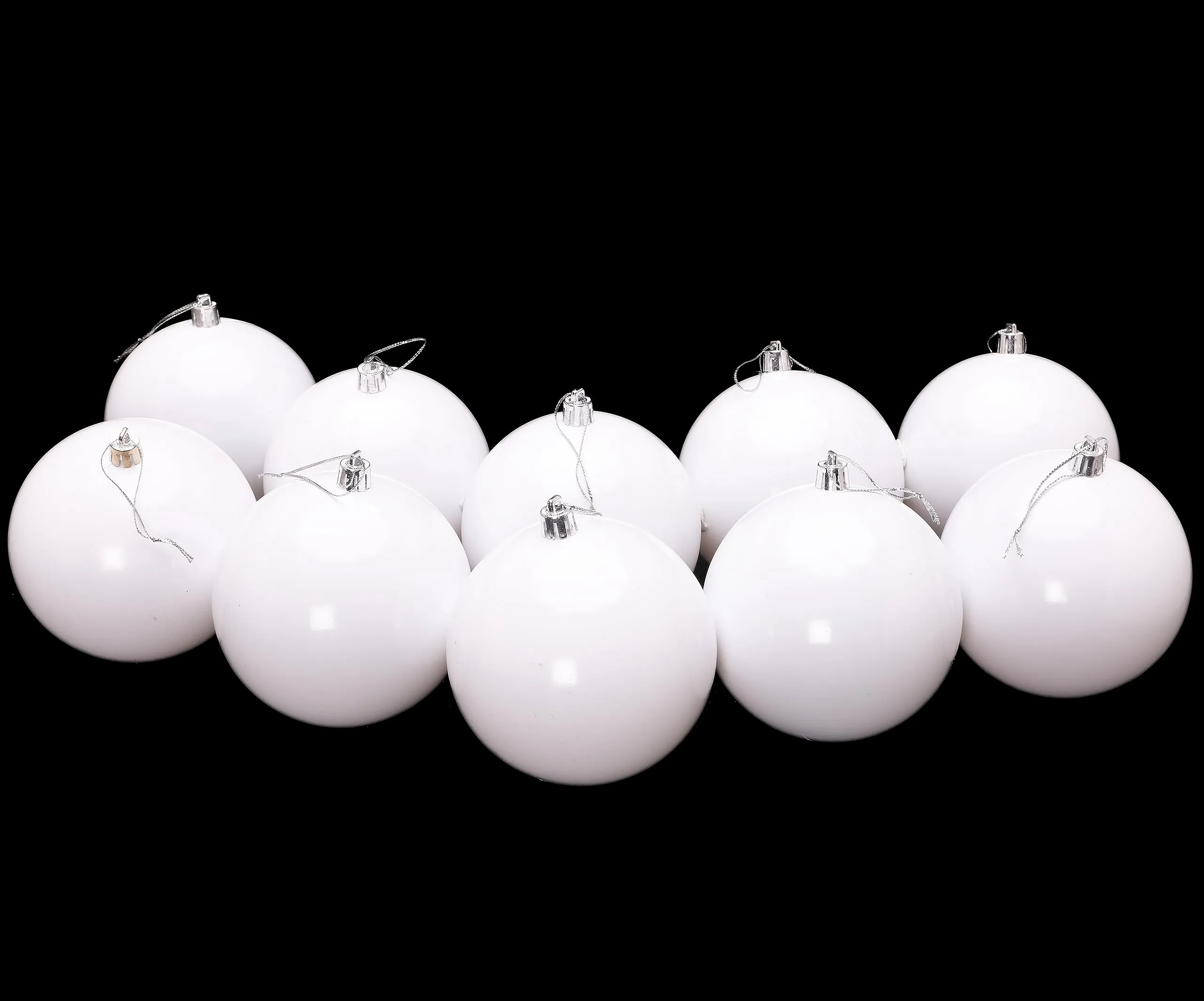 Toyland® 10 palline di Natale extra large da 100 mm - Decorazioni per l'albero di Natale (Bianco)
