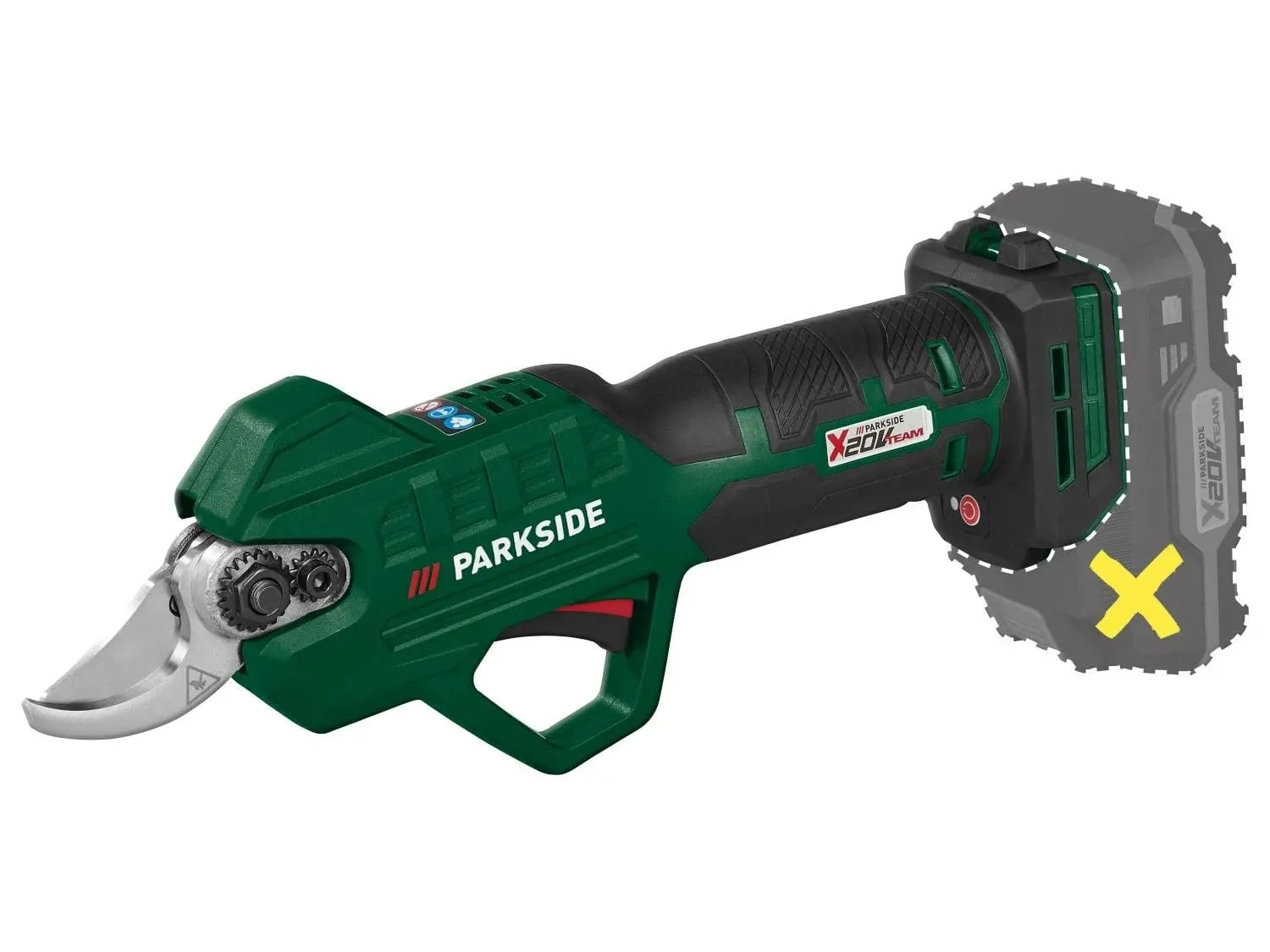 Parkside Cesoia per Potatura a Batteria 20V PAAS 20-Li (senza batteria/caricabatterie)