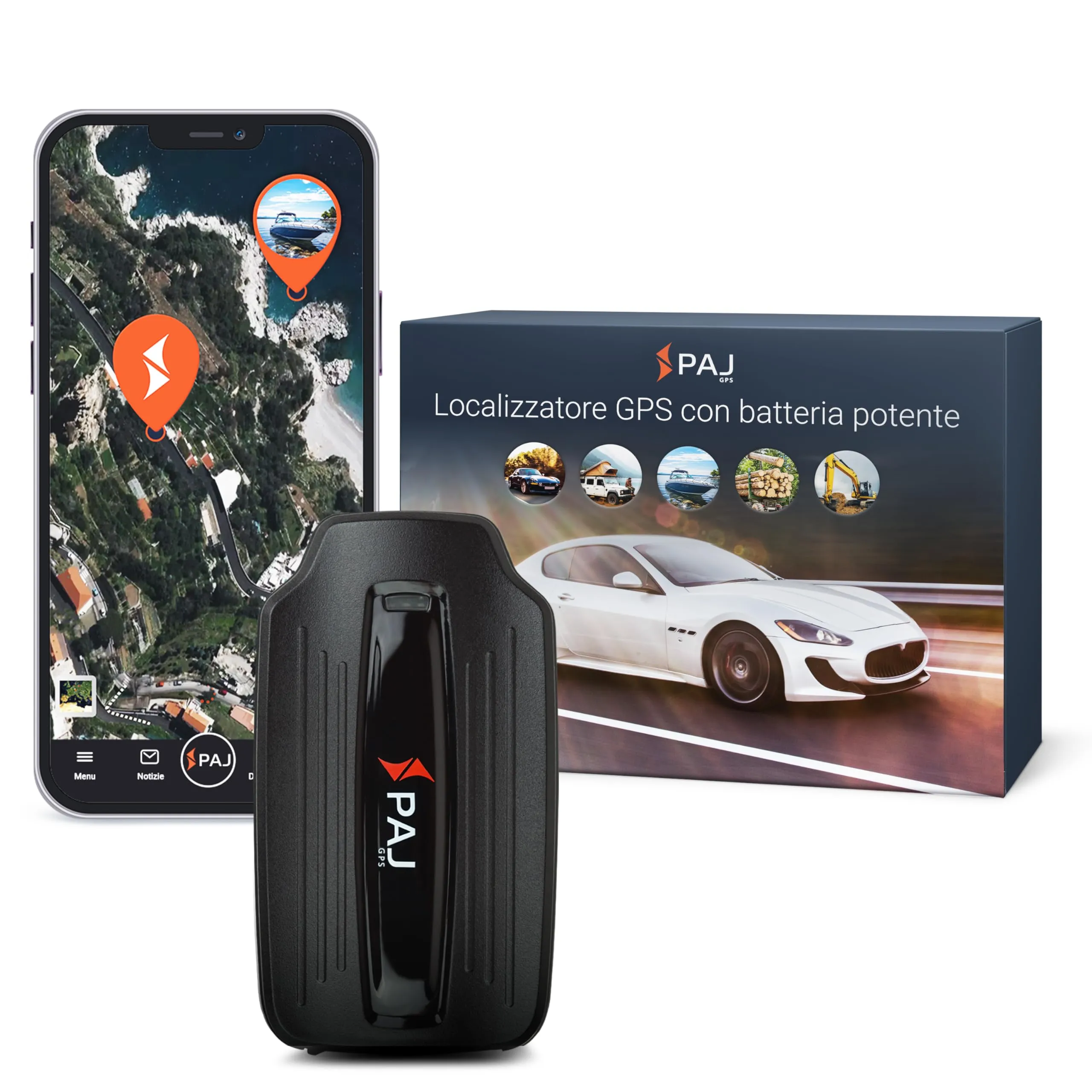 PAJ GPS POWER Finder 4G: Localizzatore GPS con Calamita per Auto, Moto, Camper e Barche