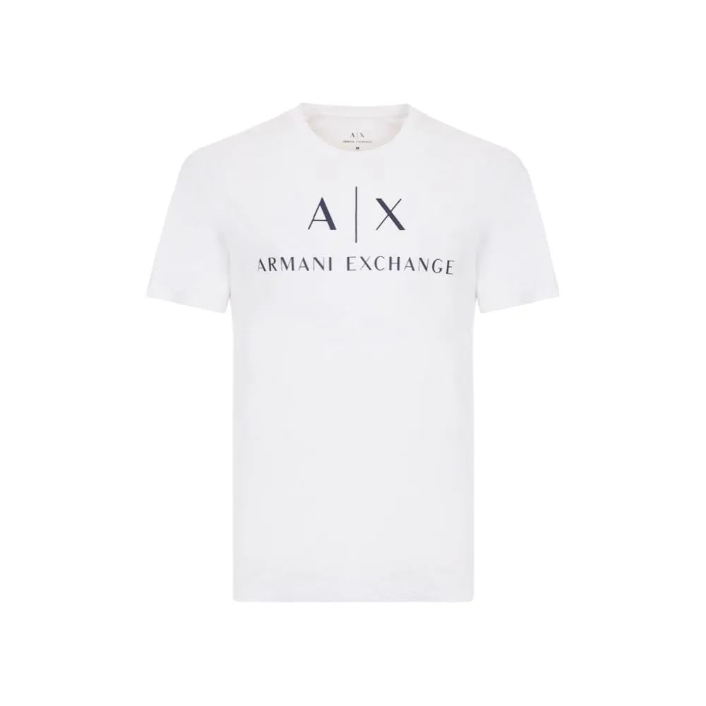 ARMANI EXCHANGE T-shirt Uomo Collo Rotondo Logo Bianco