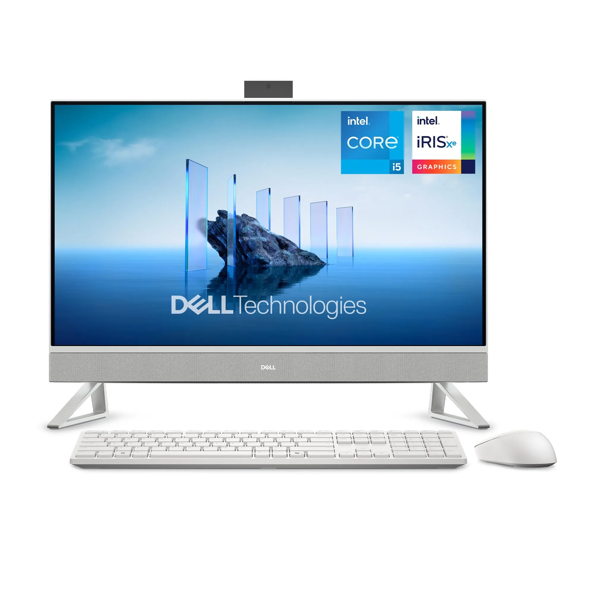 Dell Desktop 27" FHD, i5-1334U, 16GB RAM, 512GB SSD, Iris Xe, Windows 11 - Bianco