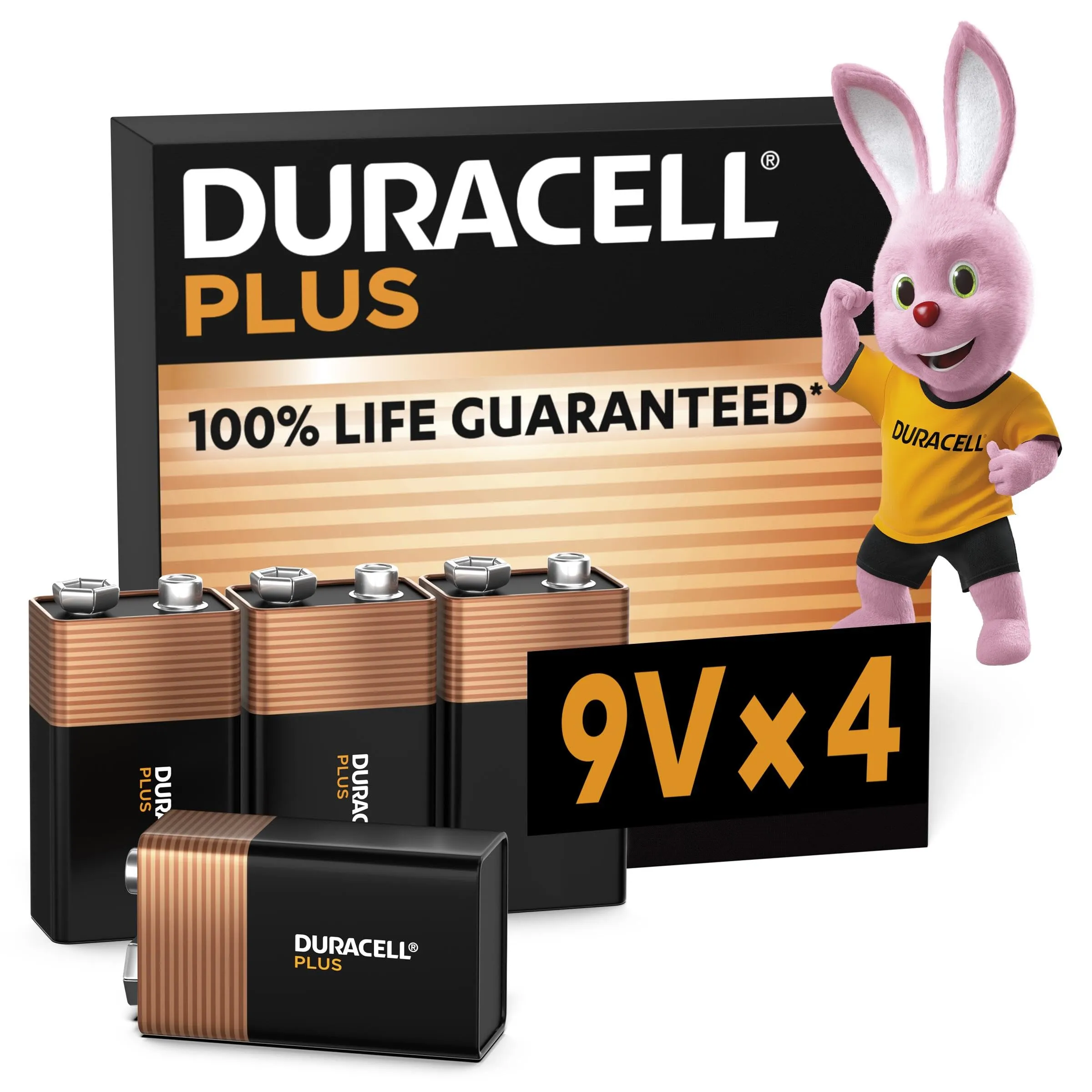 Duracell Plus 9V - Pacco da 4 Batterie Alcaline