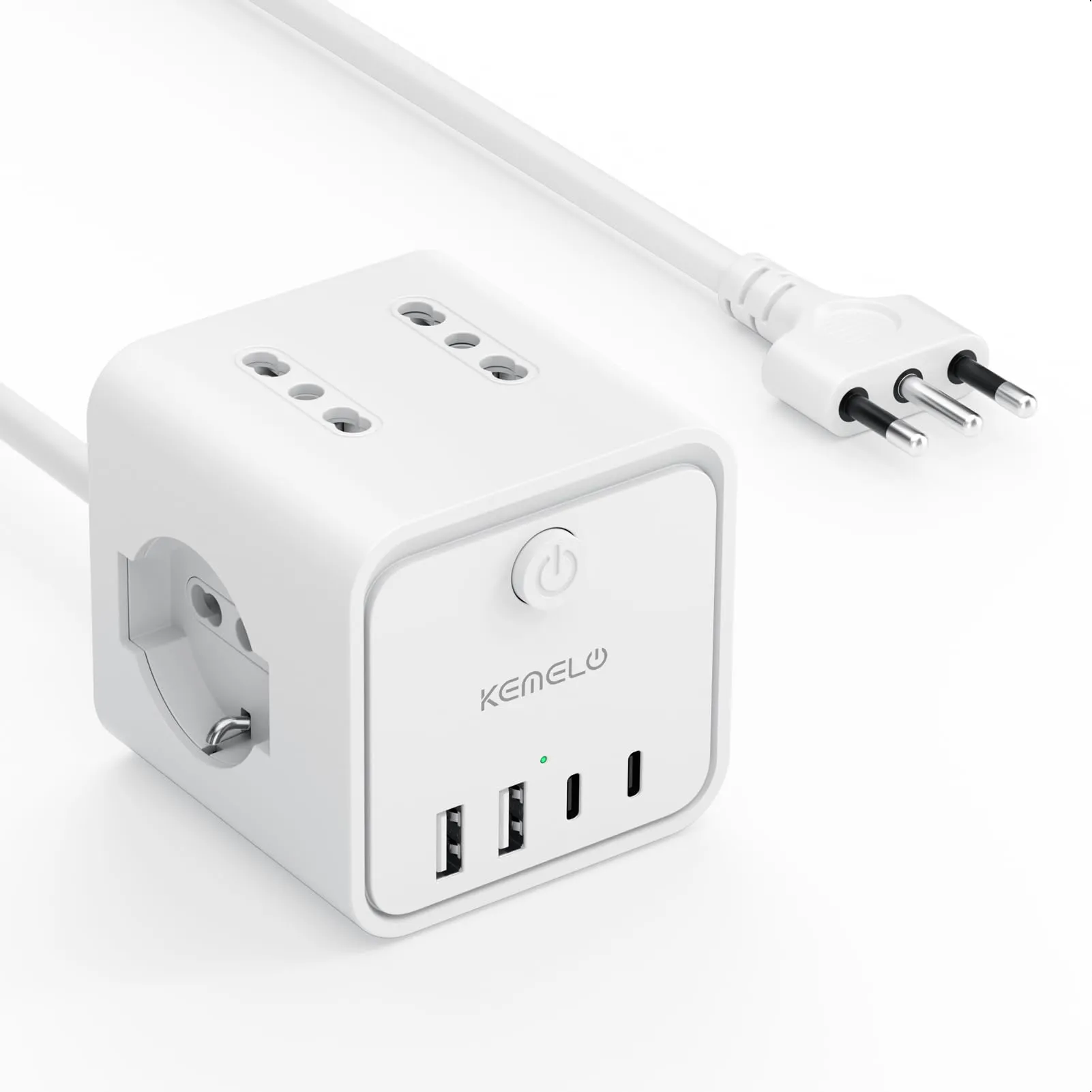 Ciabatta Elettrica Multipresa 7 in 1 con USB