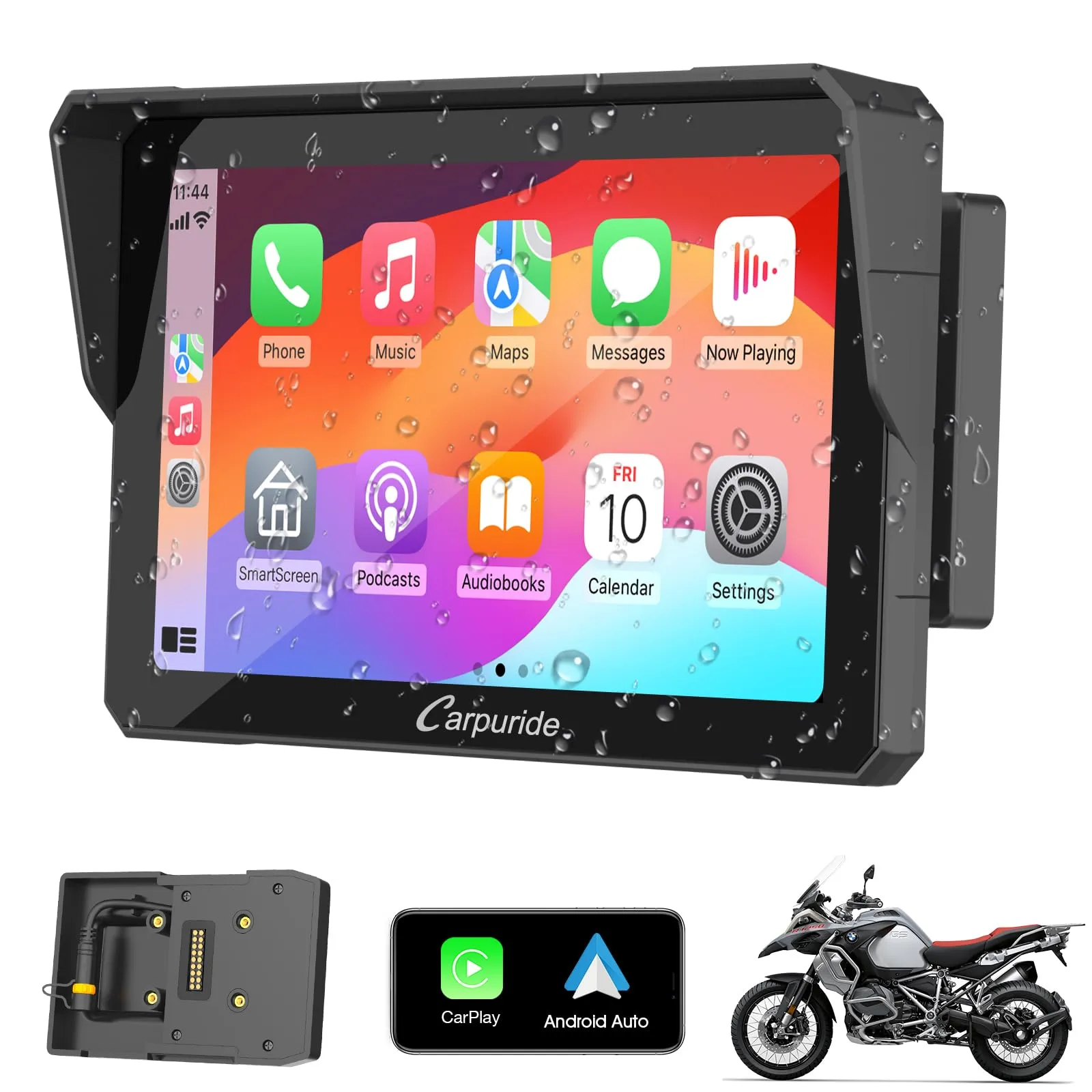 Carpuride W702B Schermo GPS Carplay per Moto BMW