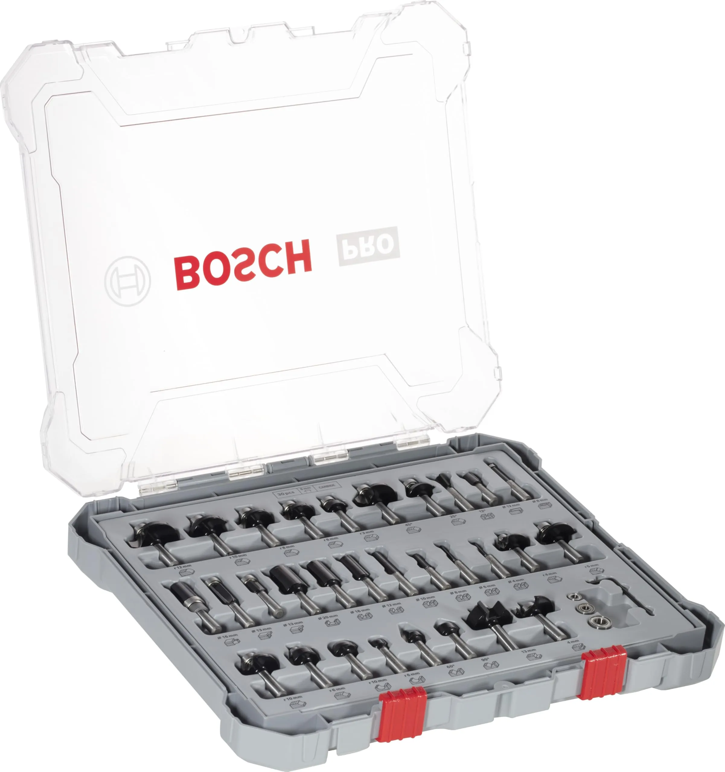 Bosch Set di 30 Frese per Legno con Gambo da 8 mm