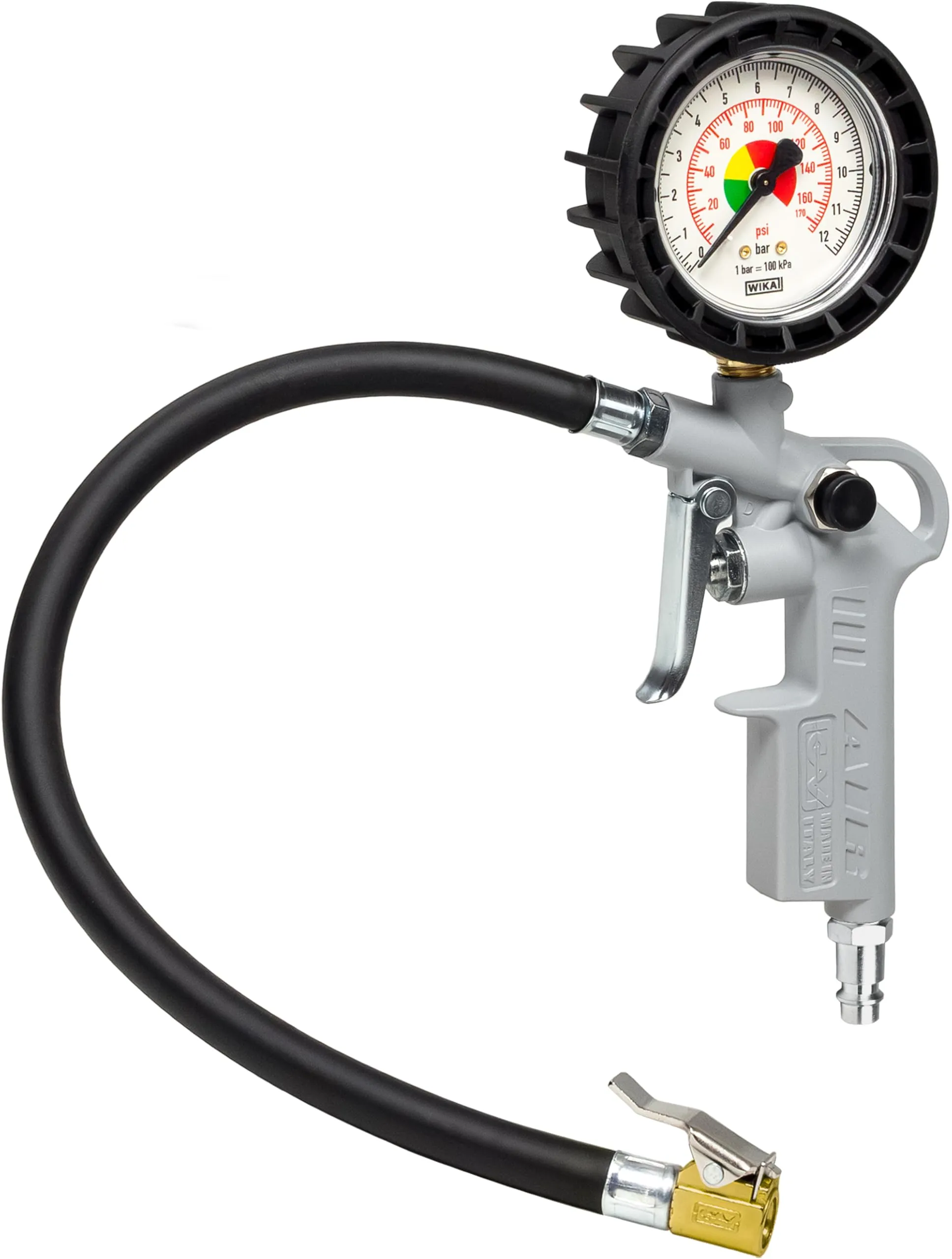 GAV Pistola di Gonfiaggio Pneumatici Professionale con Manometro WIKA - Made in Italy