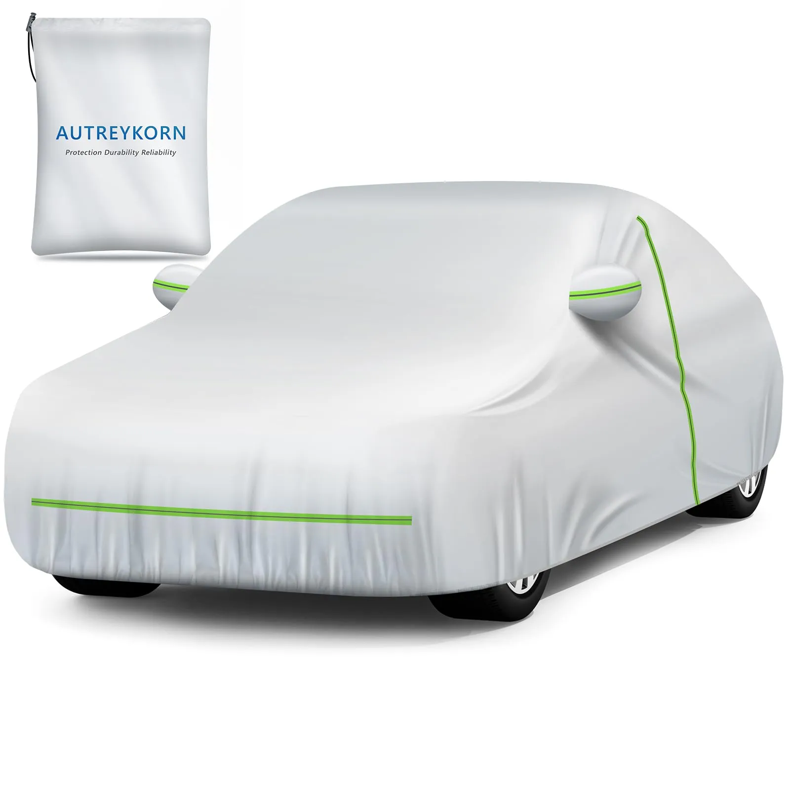 Autreykorn Telo Copriauto Impermeabile Anti UV Anti Vento e Antipolvere con Zip Laterale