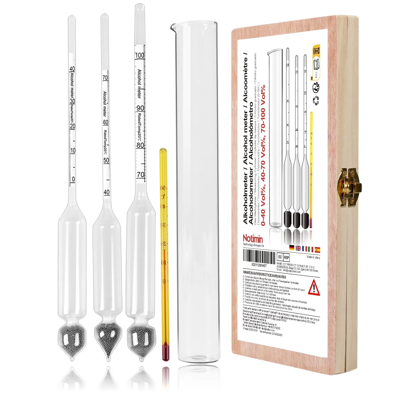 Alcolometro Professionale Notimin: Set Completo per la Misurazione di Alcolici