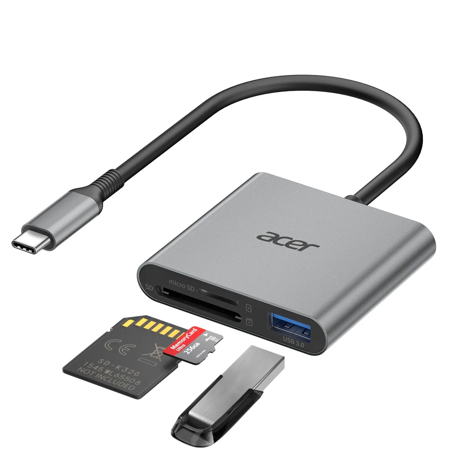 Acer Lettore di Schede SD USB 3.0 con Porta USB-C e USB-A