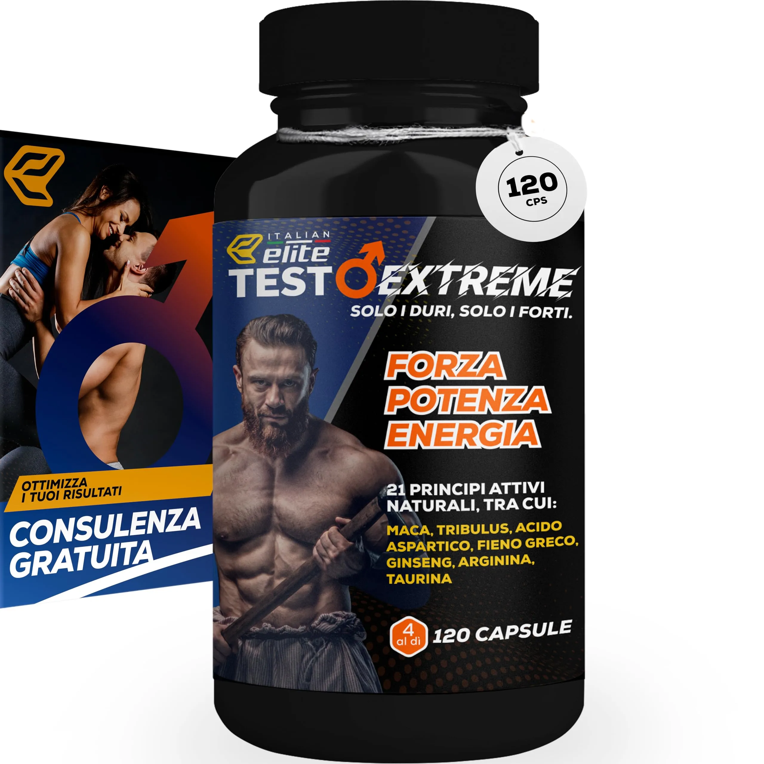 Italian Elite® Testo Extreme: Booster Naturale per Forza, Energia e Resistenza