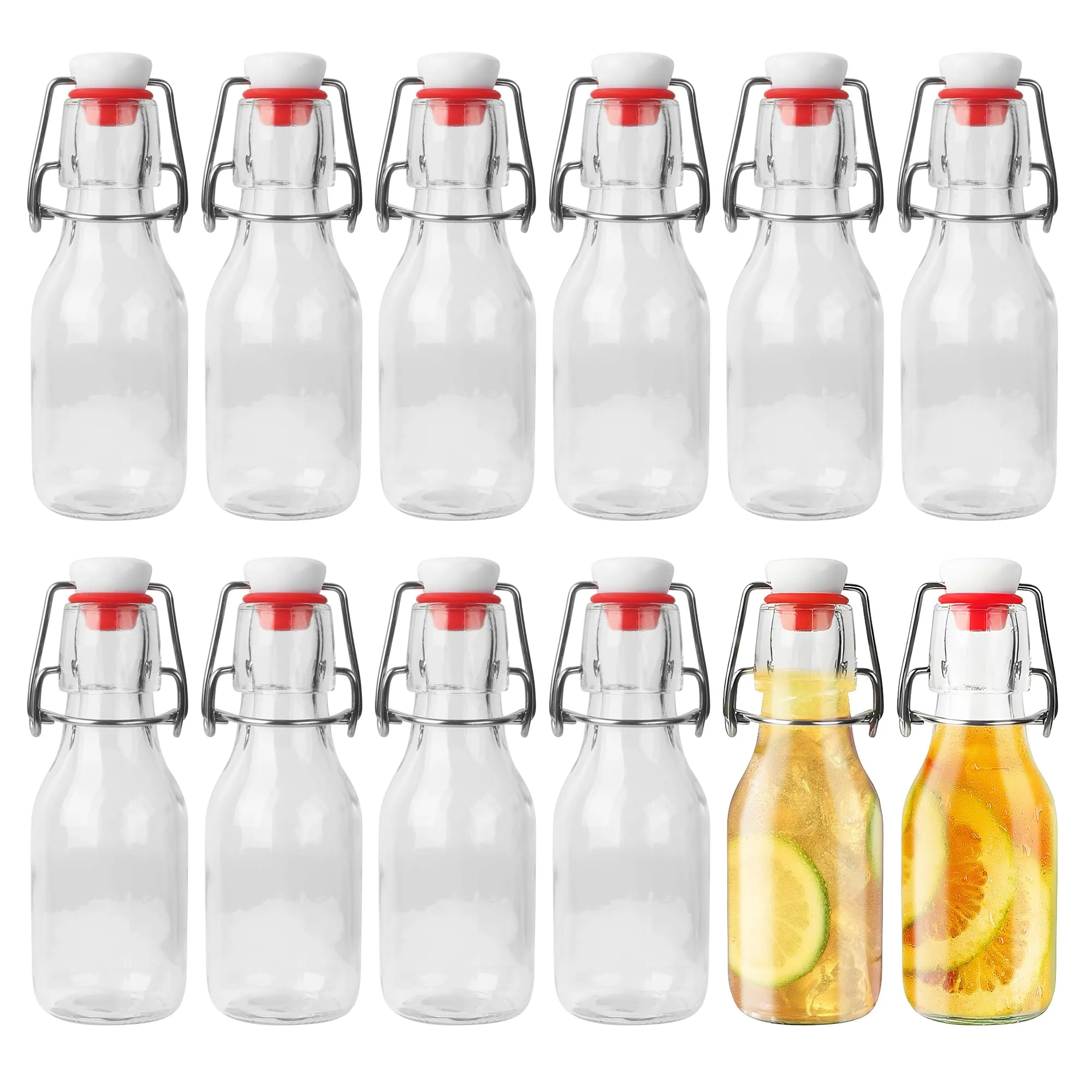 Nuangoo Set 12 Bottiglie in Vetro 100ml con Tappo Ermetico