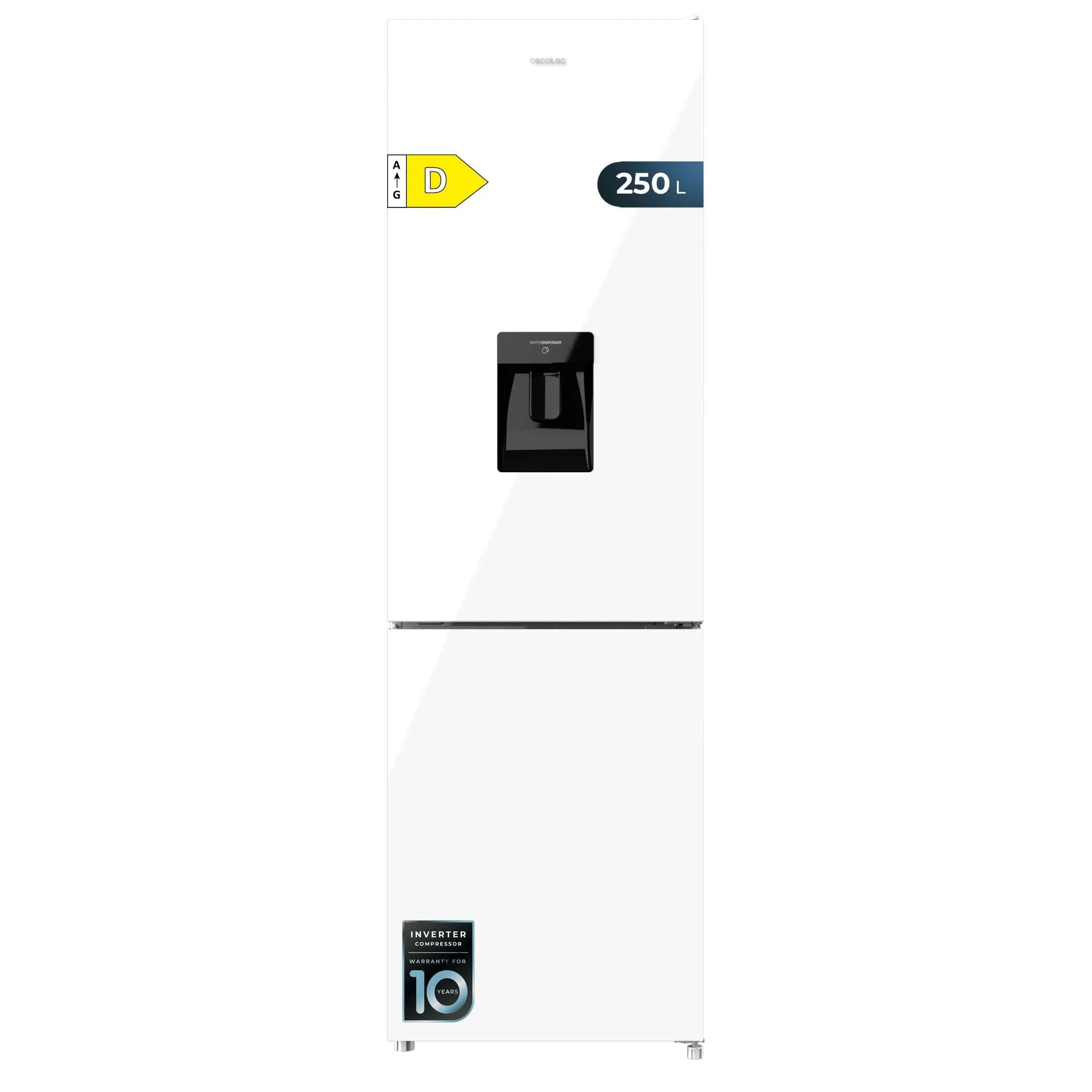 Cecotec Frigorifero Combinato Bolero CoolMarket 250WD White Glass