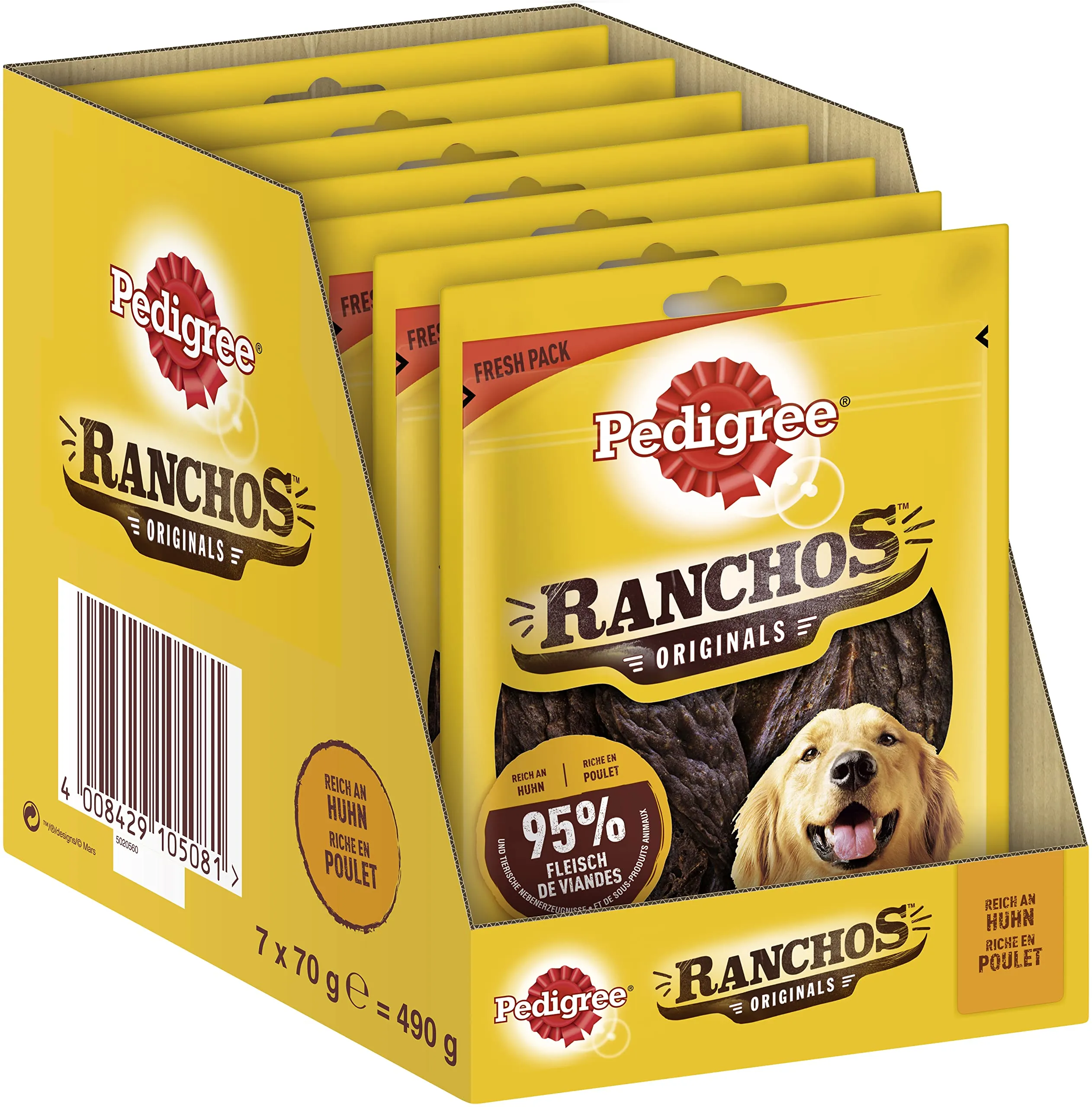 Pedigree Ranchos Originals Snack per Cani al Pollo - 7x70g
