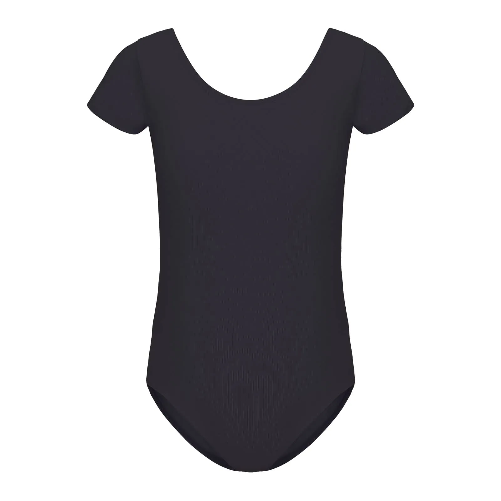 HIPPOSEUS Body da Danza Classica per Ragazze - Manica Corta Nero (10-11 Anni)