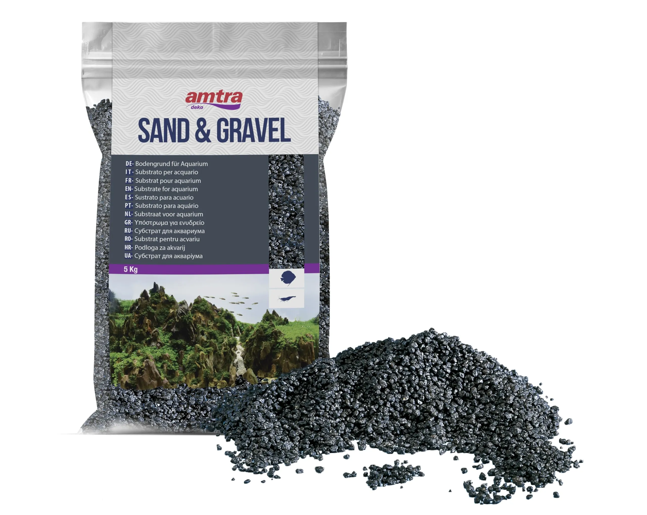 Amtra Quarzo Ceramizzato Nero - Sabbia per acquari 5KG