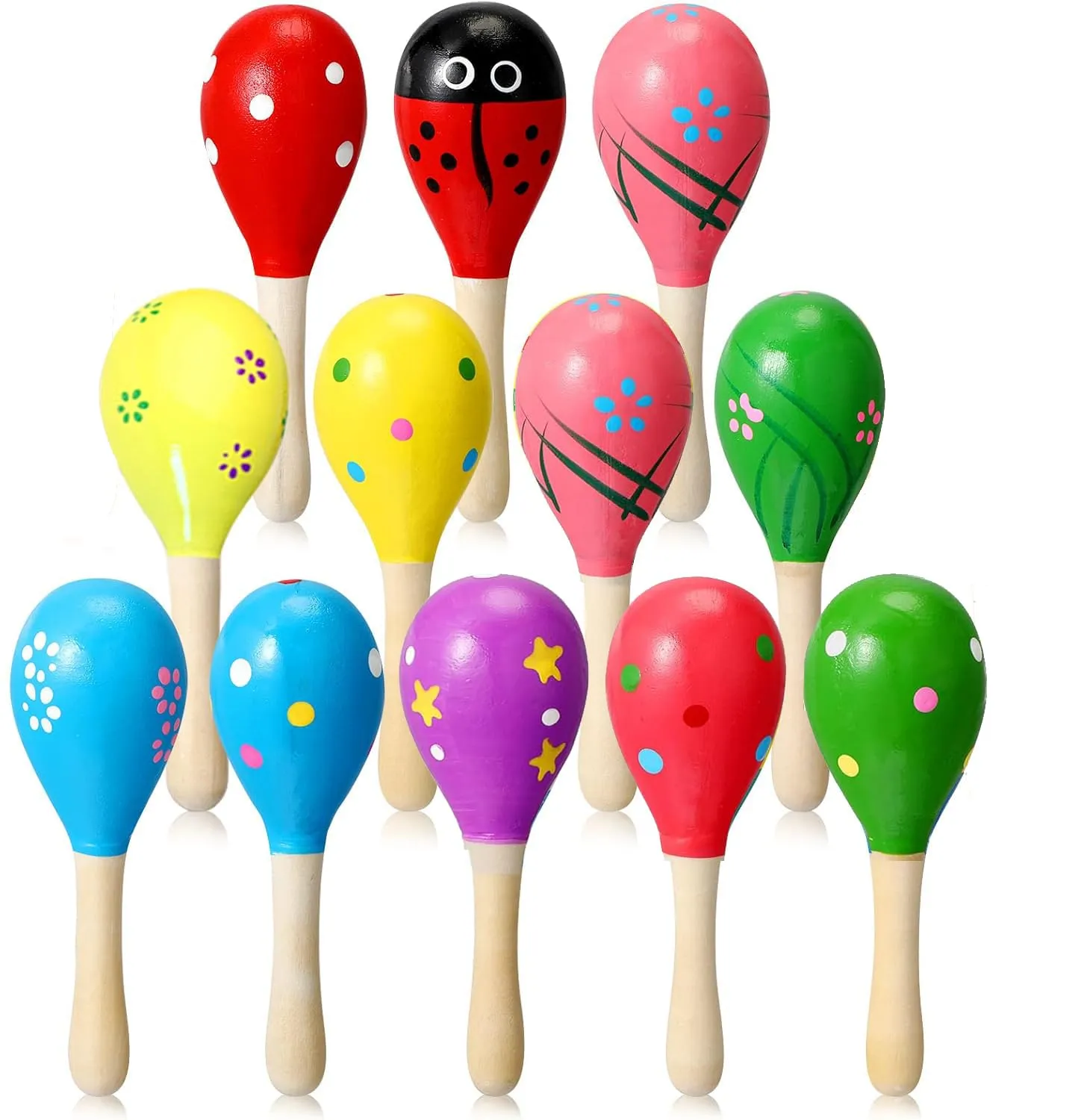 KOMUNJ 12 Pezzi Maracas Strumento Musicale per Bambini
