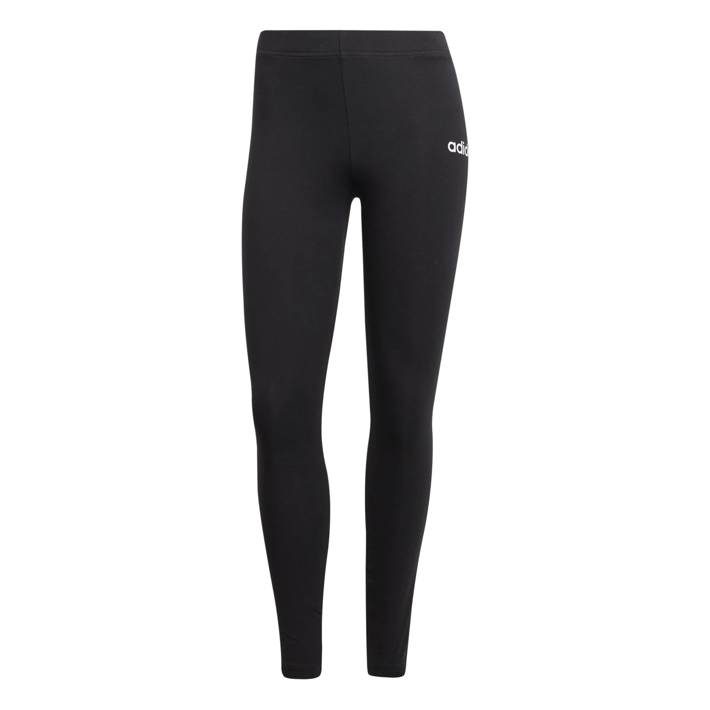 Adidas Essentials Linear Cotton Leggings Donna, Nero/Bianco