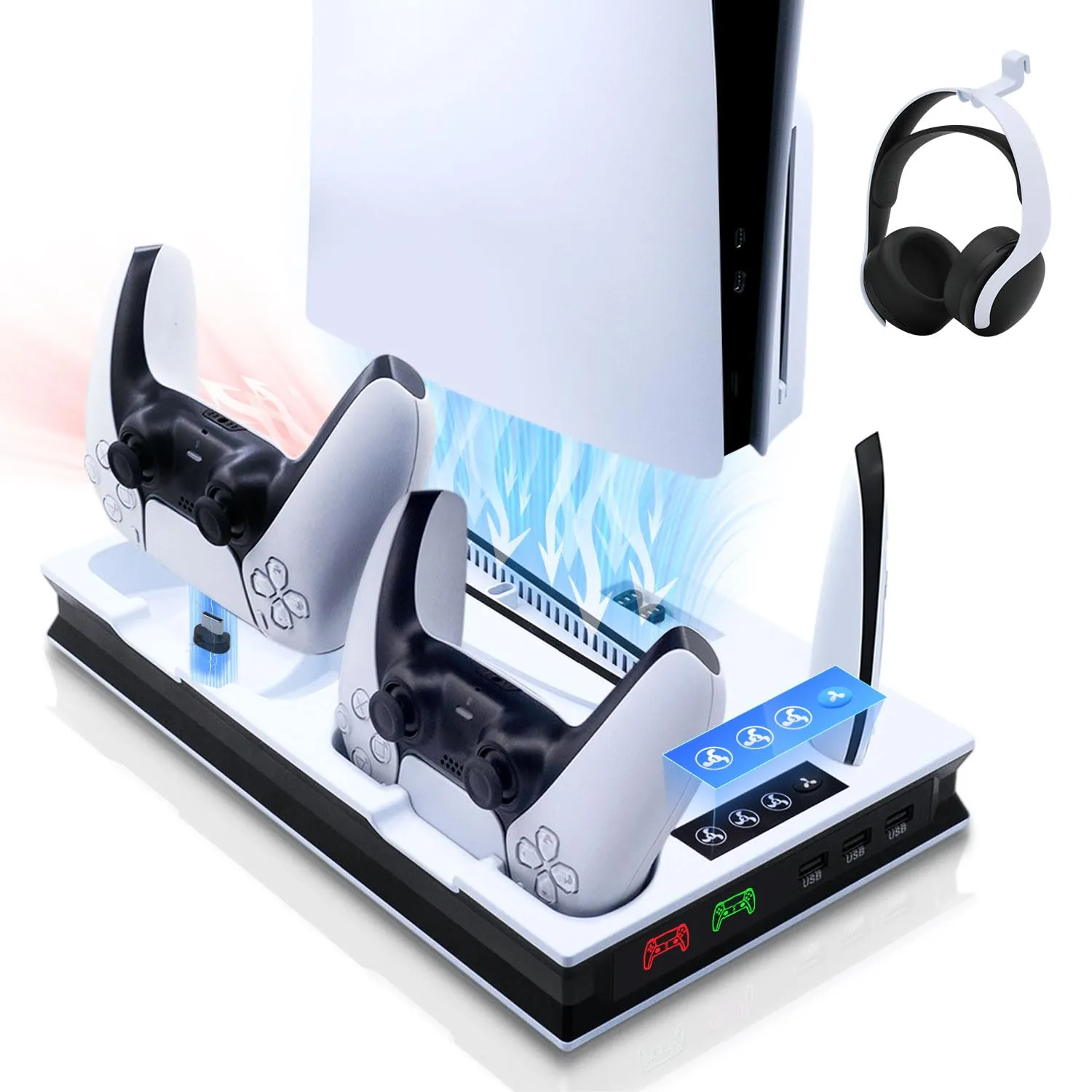 TOLESUM Supporto Verticale Raffreddamento PS5 con Ricarica Controller