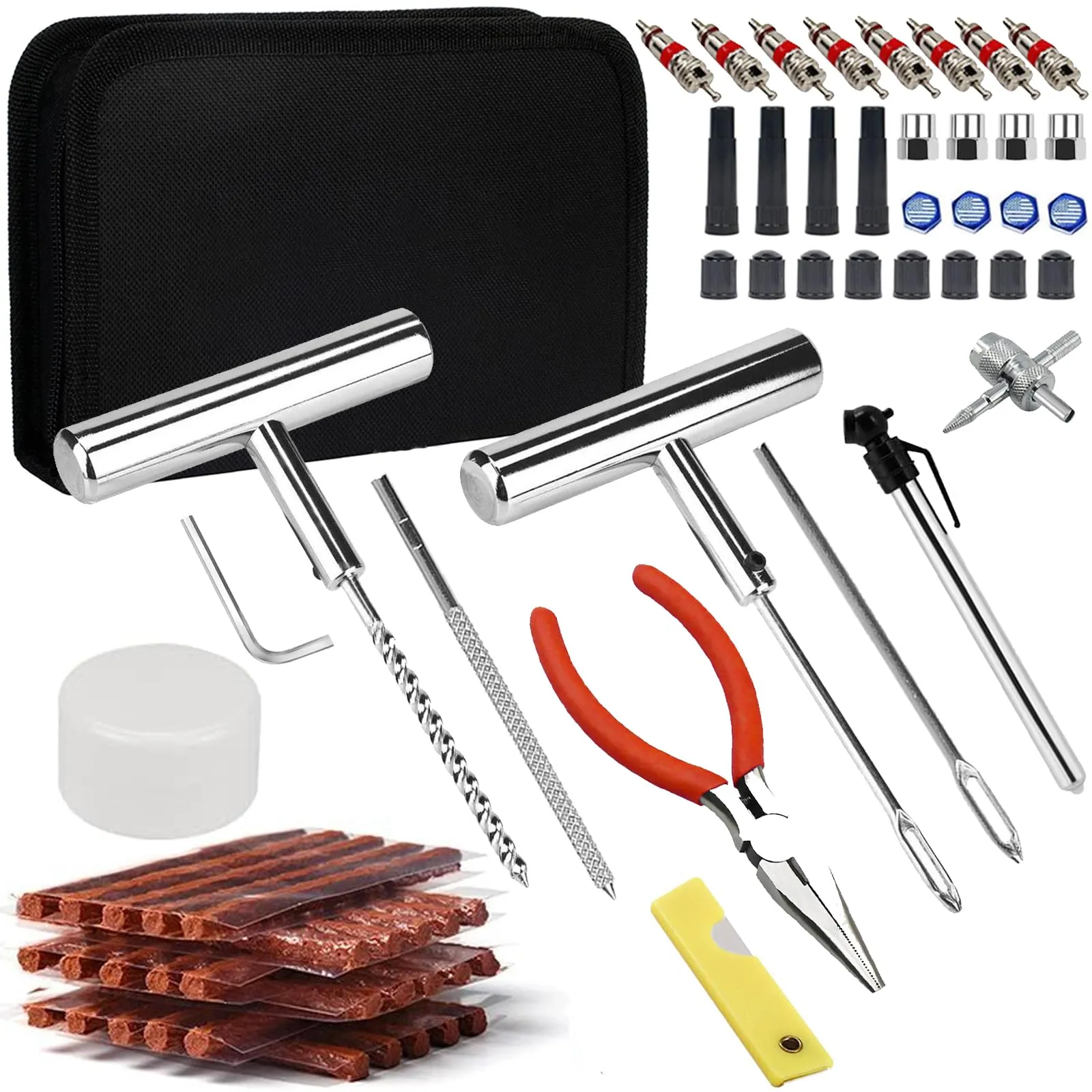 Ghguole Kit Riparazione Pneumatici Auto - 70 Pezzi per Riparazioni Rapide e Sicure