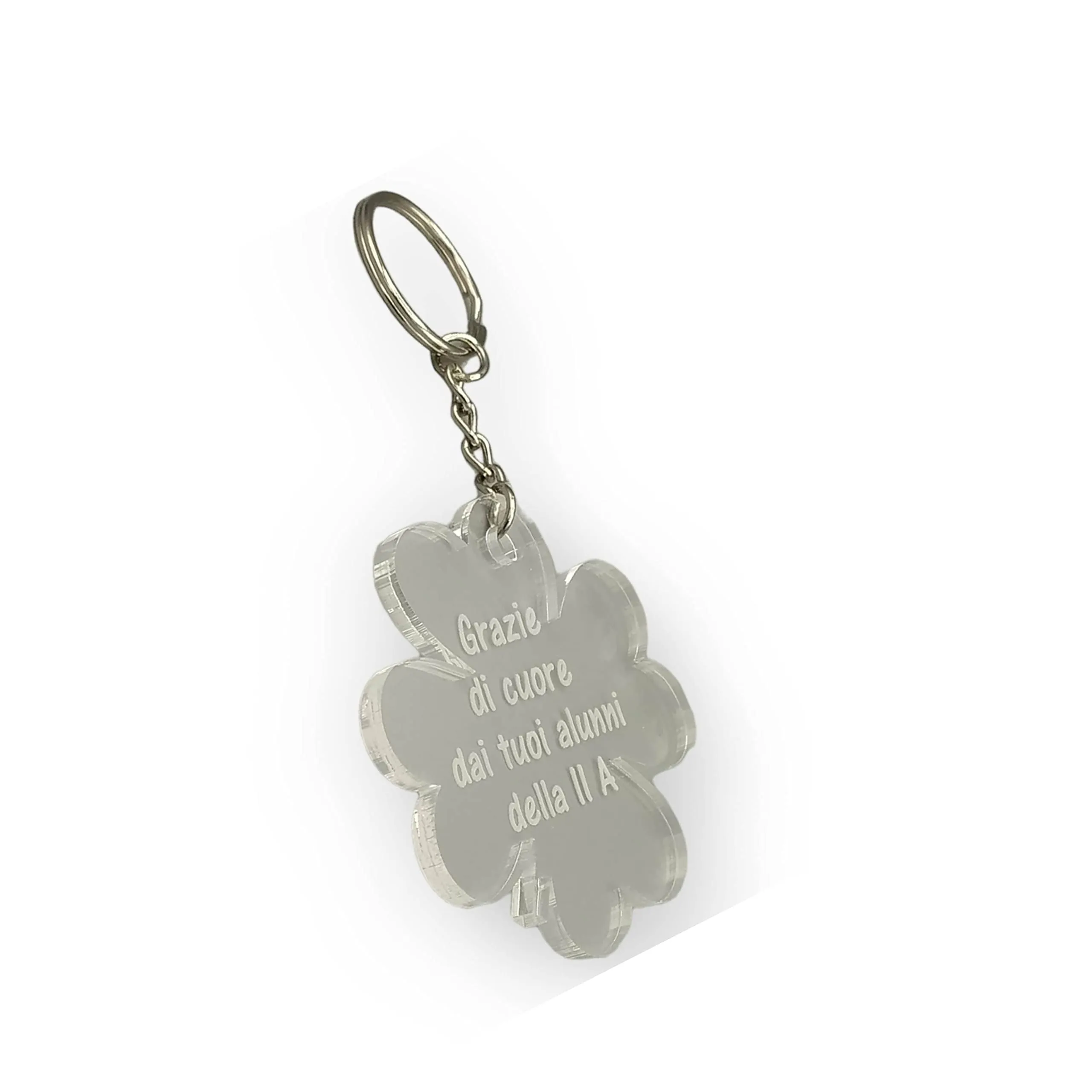 Portachiavi Quadrifoglio Personalizzato - Regalo Originale per Maestra/o
