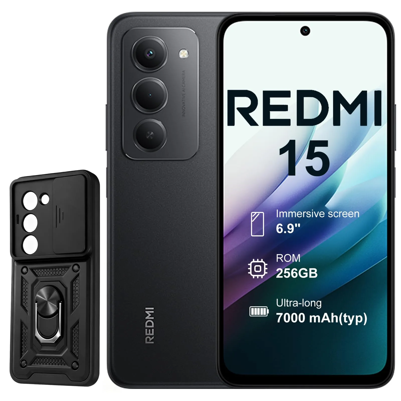Xiaomi Redmi 13 4G Smartphone - 8GB+256GB, Batteria 7000mAh, Display 6.9" FHD+ 144Hz, Snapdragon 685, Fotocamera 50MP, Ricarica 33W, Nero