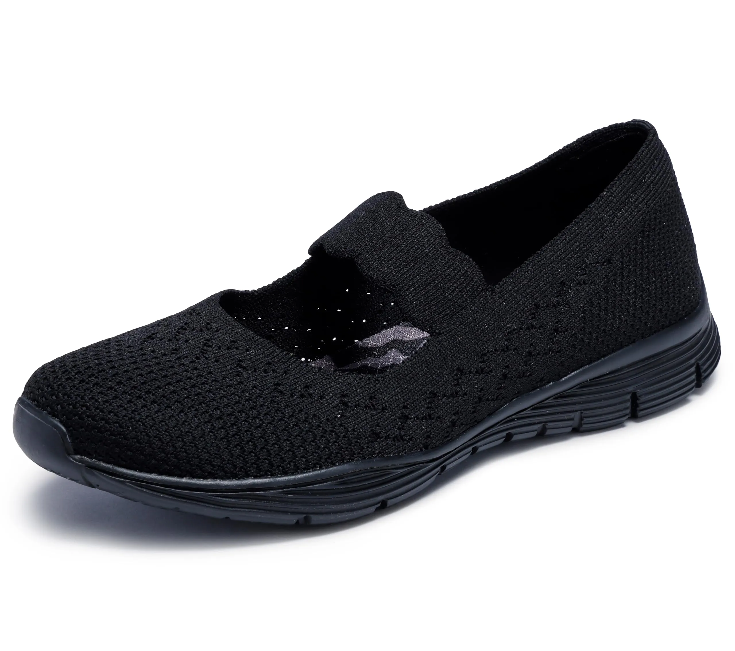Skechers Seager - Power Hitter, Mary Jane Donna, Nero Black Black Bbk