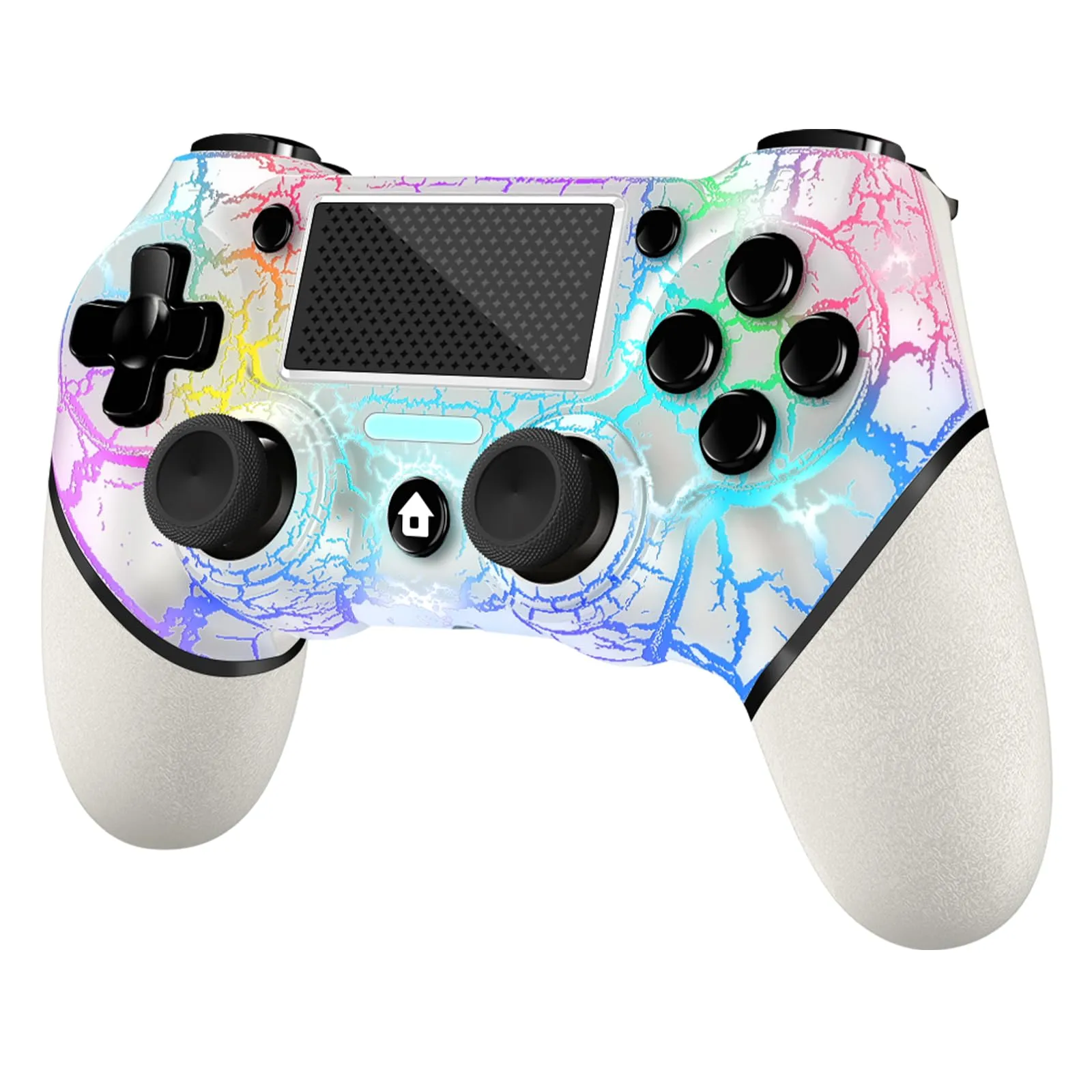AceGamer Controller OLED Wireless PS4 - White Crack RGB