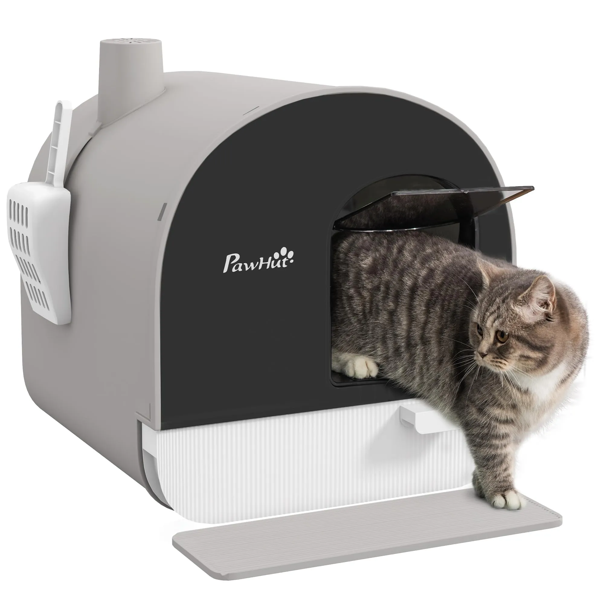 PawHut Lettiera per Gatti Chiusa con Vassoio Estraibile e Filtri Antiodore