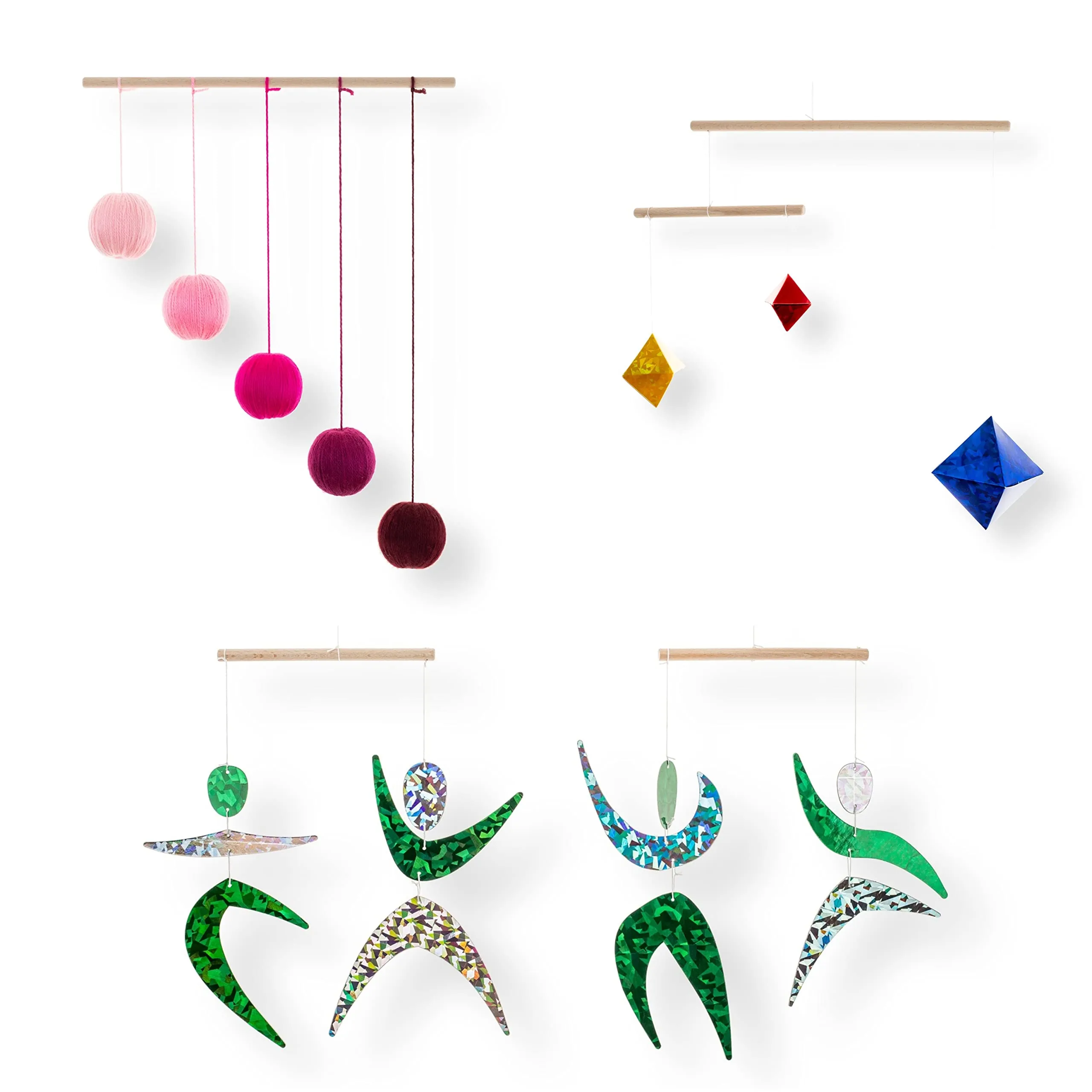 Set di 3 Mobiletti Montessori: Gobbi Rosa, Danzatori, Ottaedro