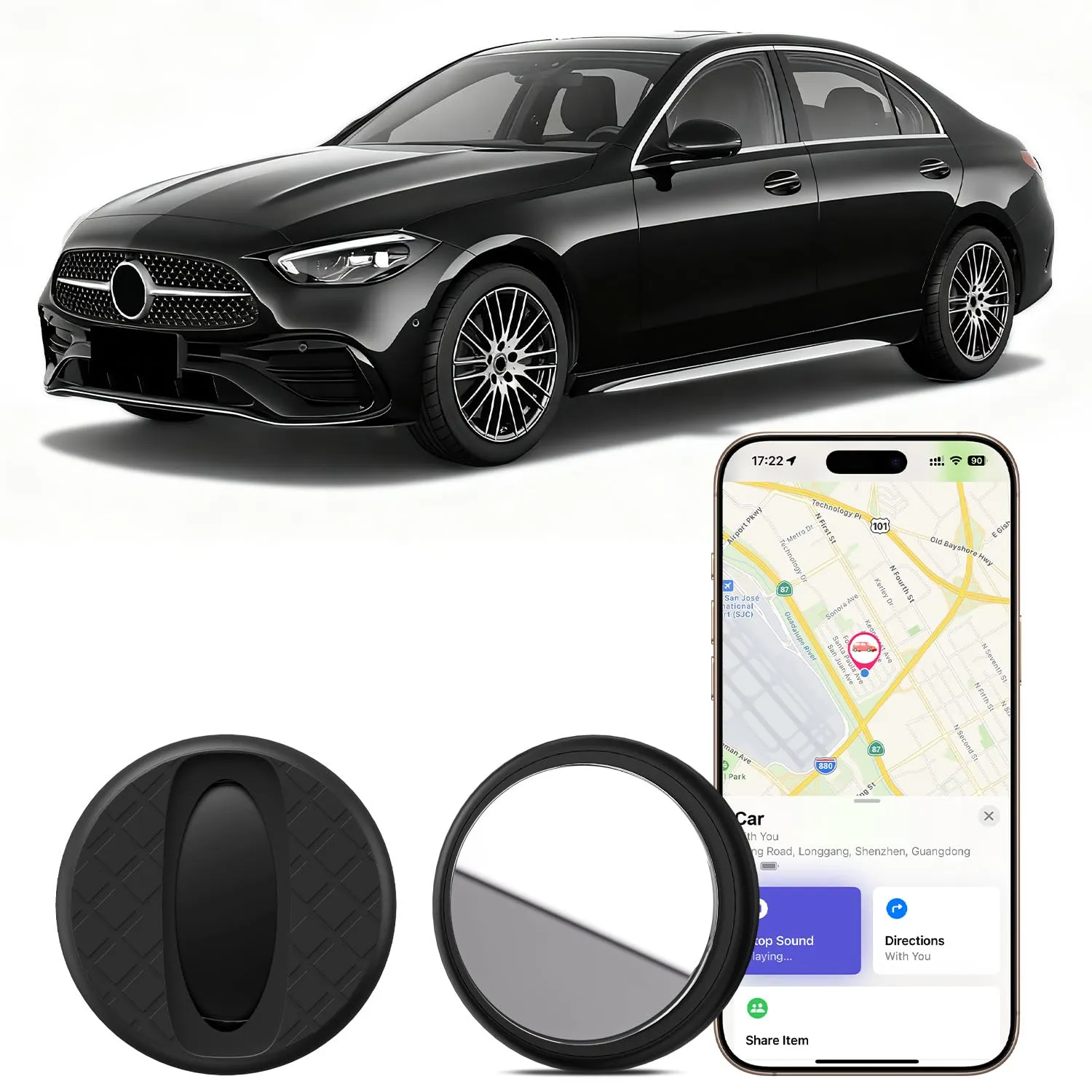 Localizzatore GPS Tracker per Auto Compatibile con A-pple Dov'è