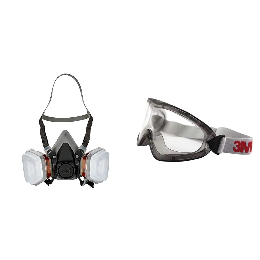 Kit 3M per protezione individuale: Respiratore semimaschera 6002C + Occhiali 2890S