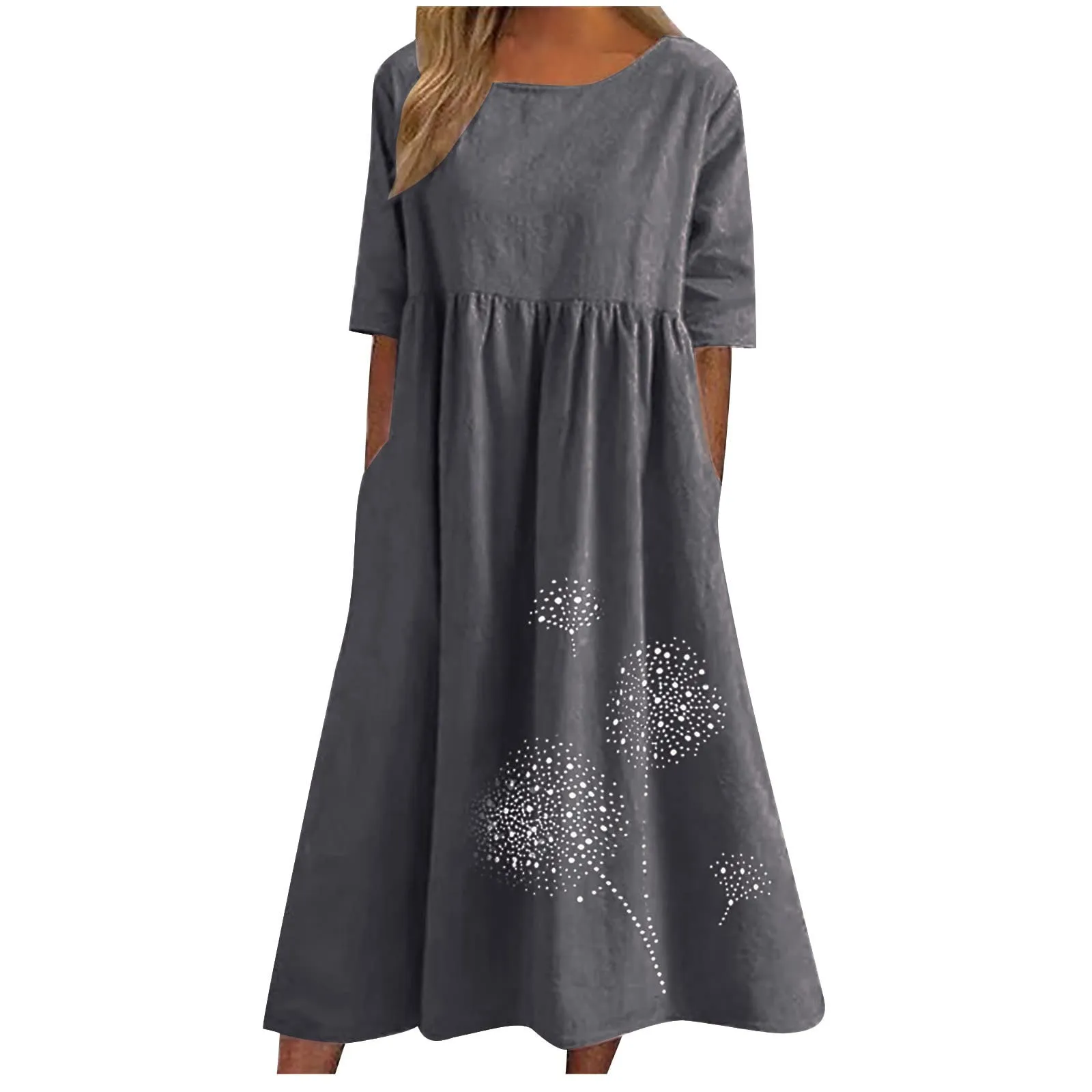 Abito a Maglietta Donna Estivo Plus Size con Stampa Floreale