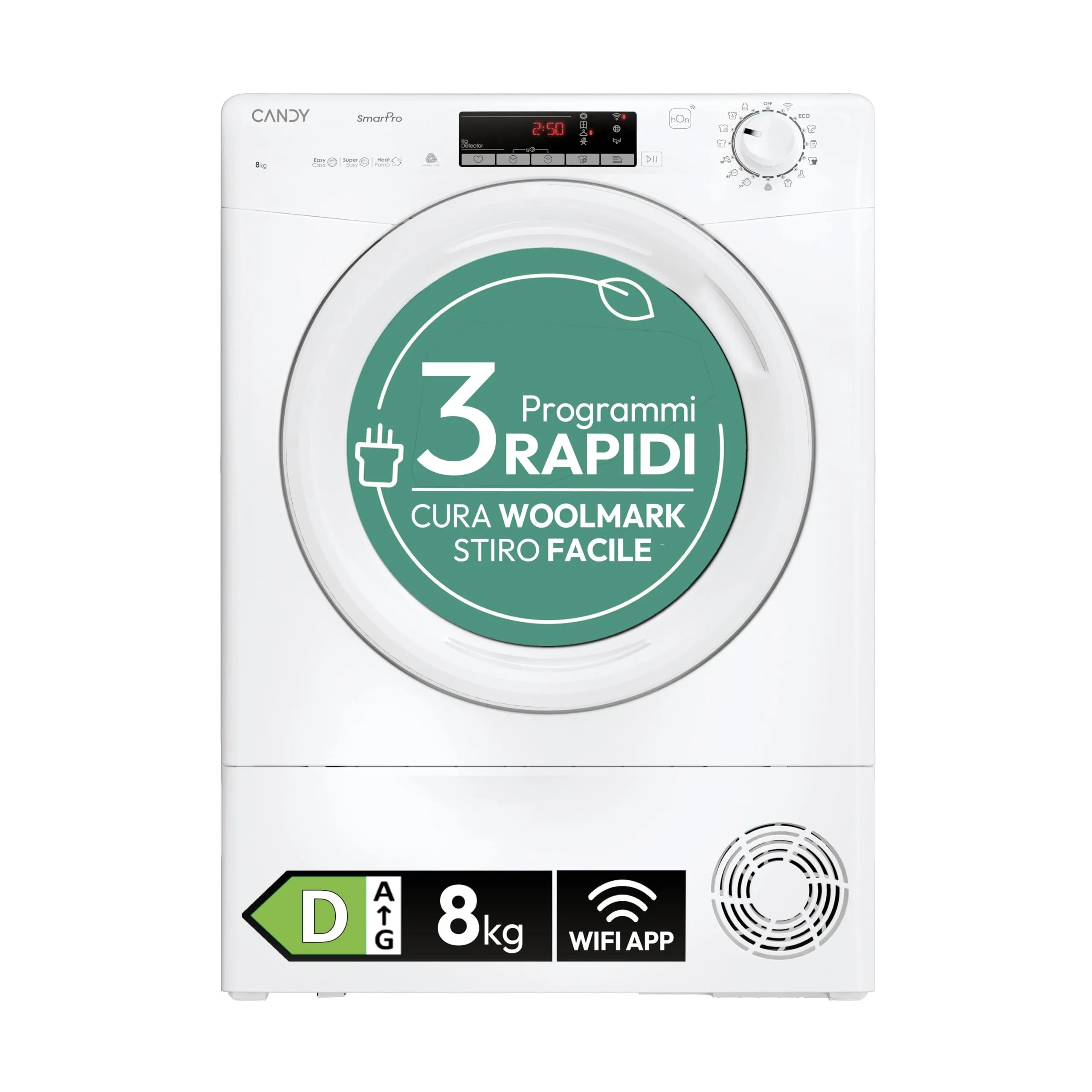 Candy Smart Pro CRO EH8N2TE-S Asciugatrice a Pompa di Calore