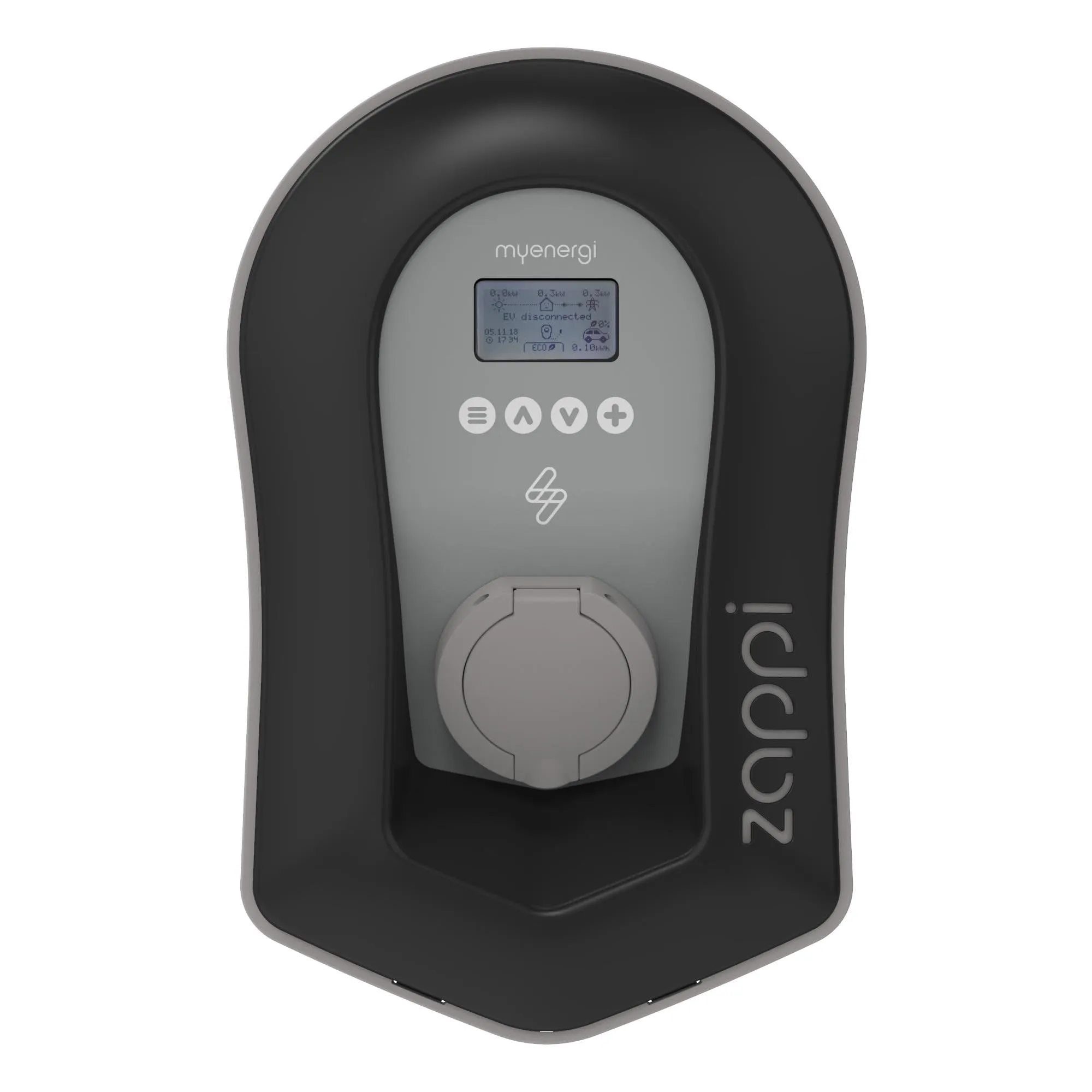 myenergi zappi 222UB Wallbox con Presa, Senza Cavo di Ricarica, Tipo 2, 22kW, 32A, Trifase, Nero