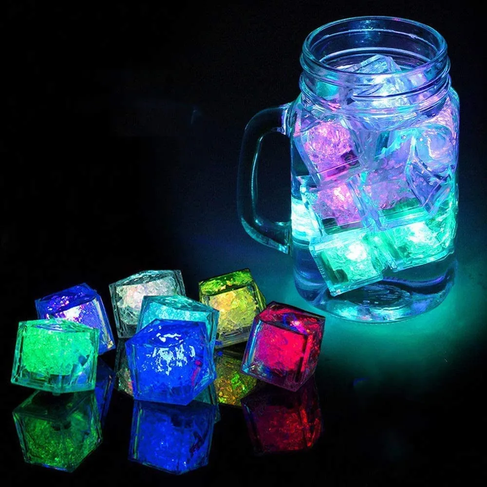 Jzhen 12 Pezzi Ghiaccio Luminoso LED Multicolore per Bar, Feste e Matrimoni