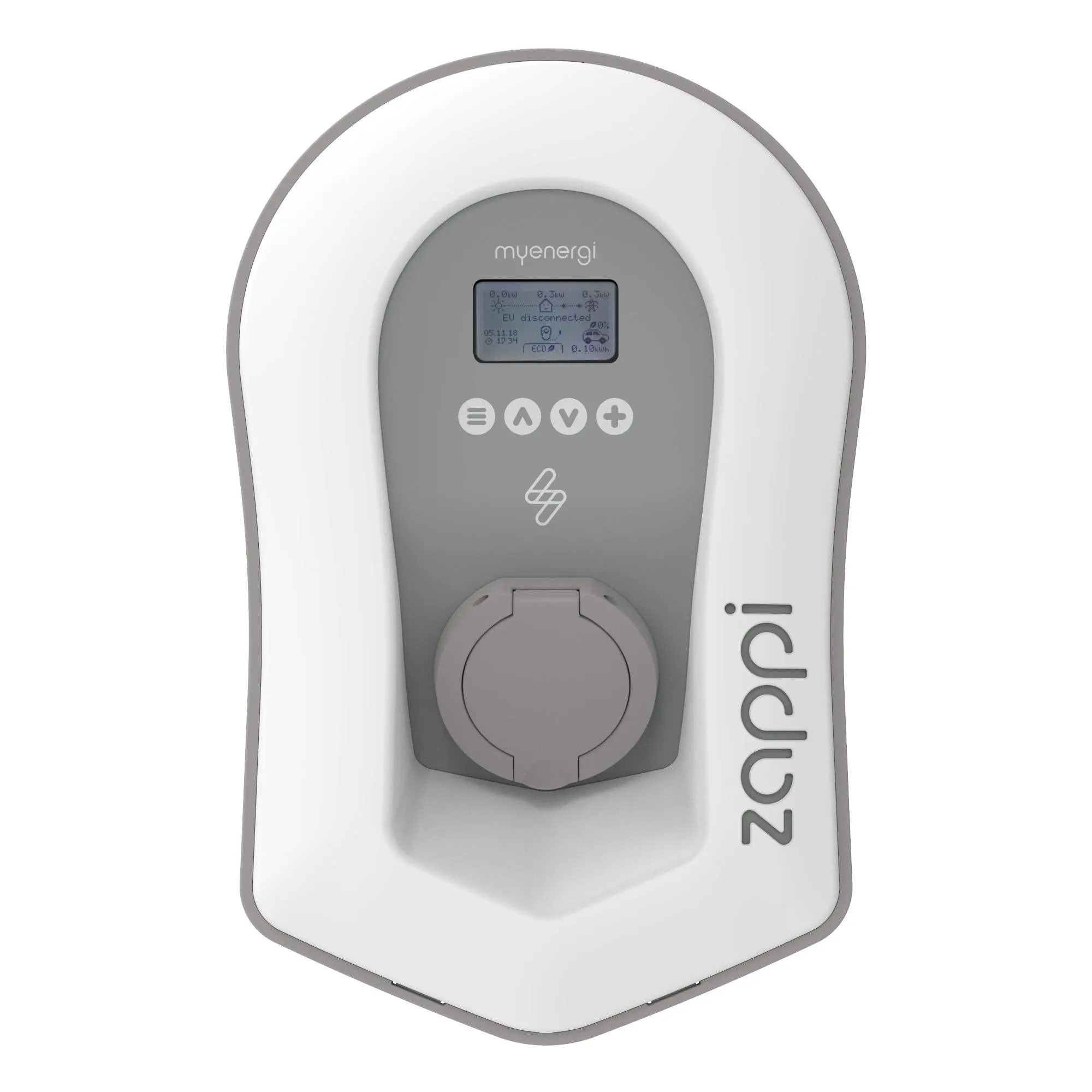 Myenergi Zappi 2.2 22kW Wallbox con Presa Tipo 2, Trifase, Bianca