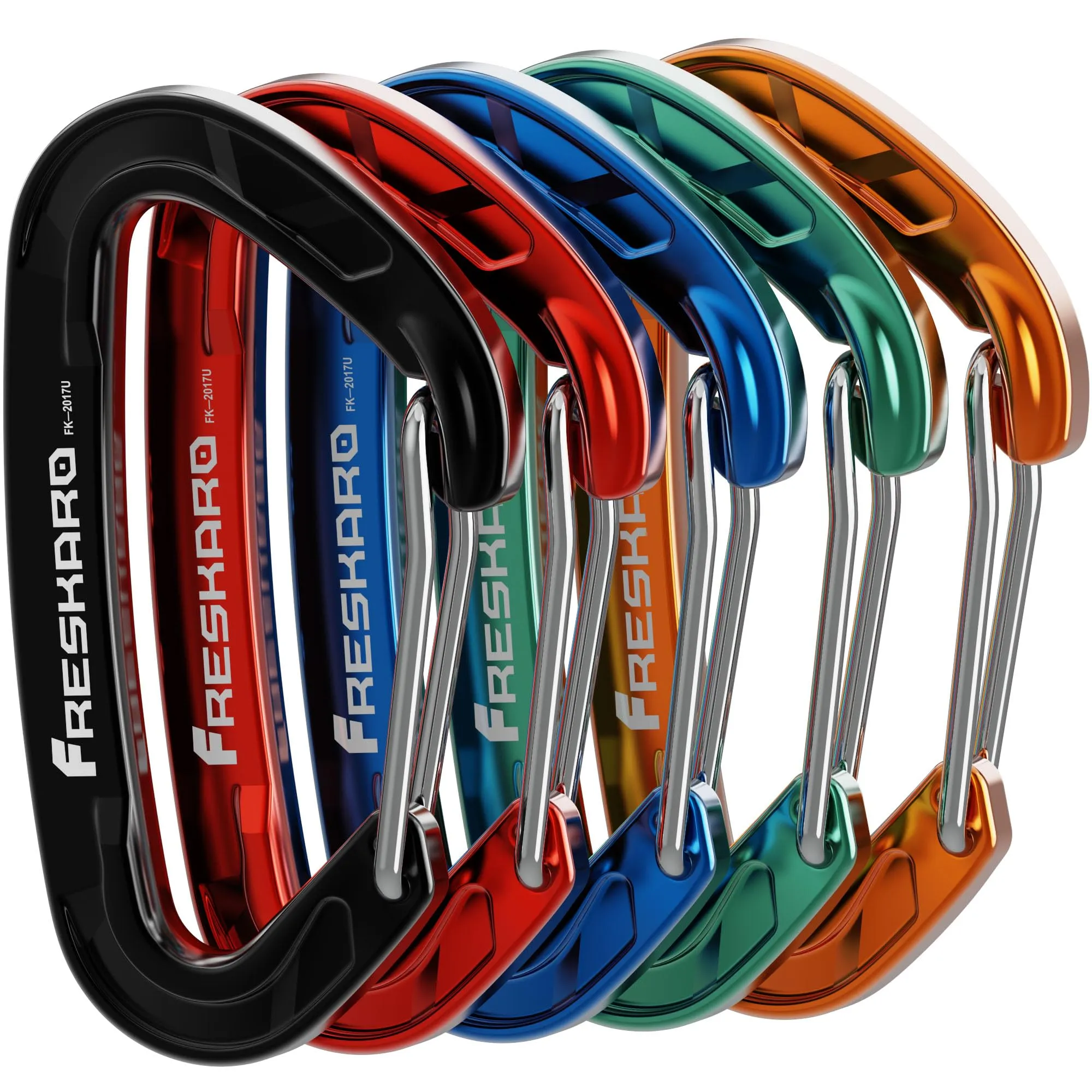 FresKaro 5 Pezzi Moschettone Portachiavi Arcobaleno