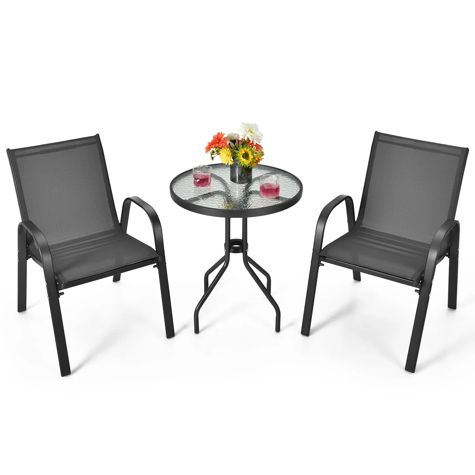 COSTWAY Set Mobili da Giardino 3 Pezzi