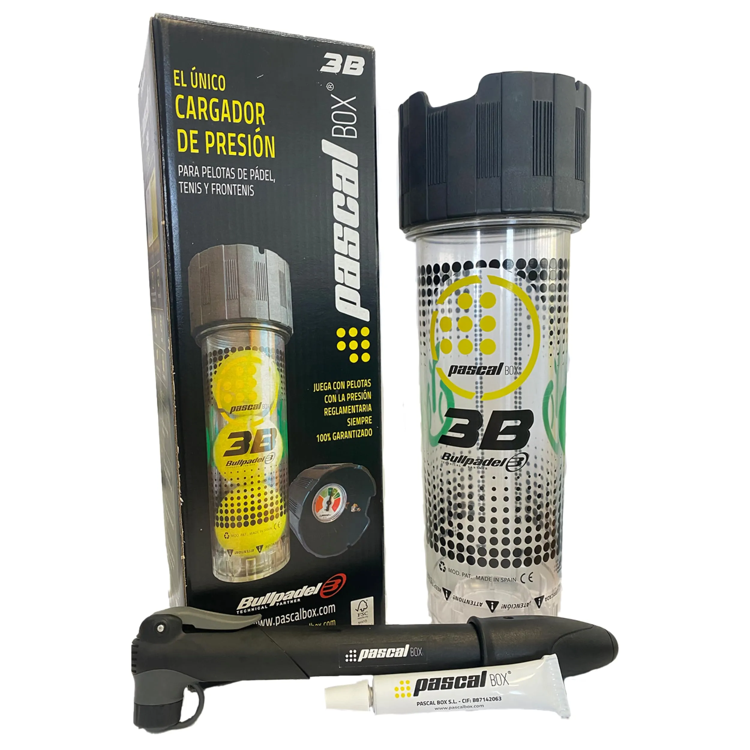 Pascal Box Pressurizzatore Palline Padel e Tennis (3 Palline)