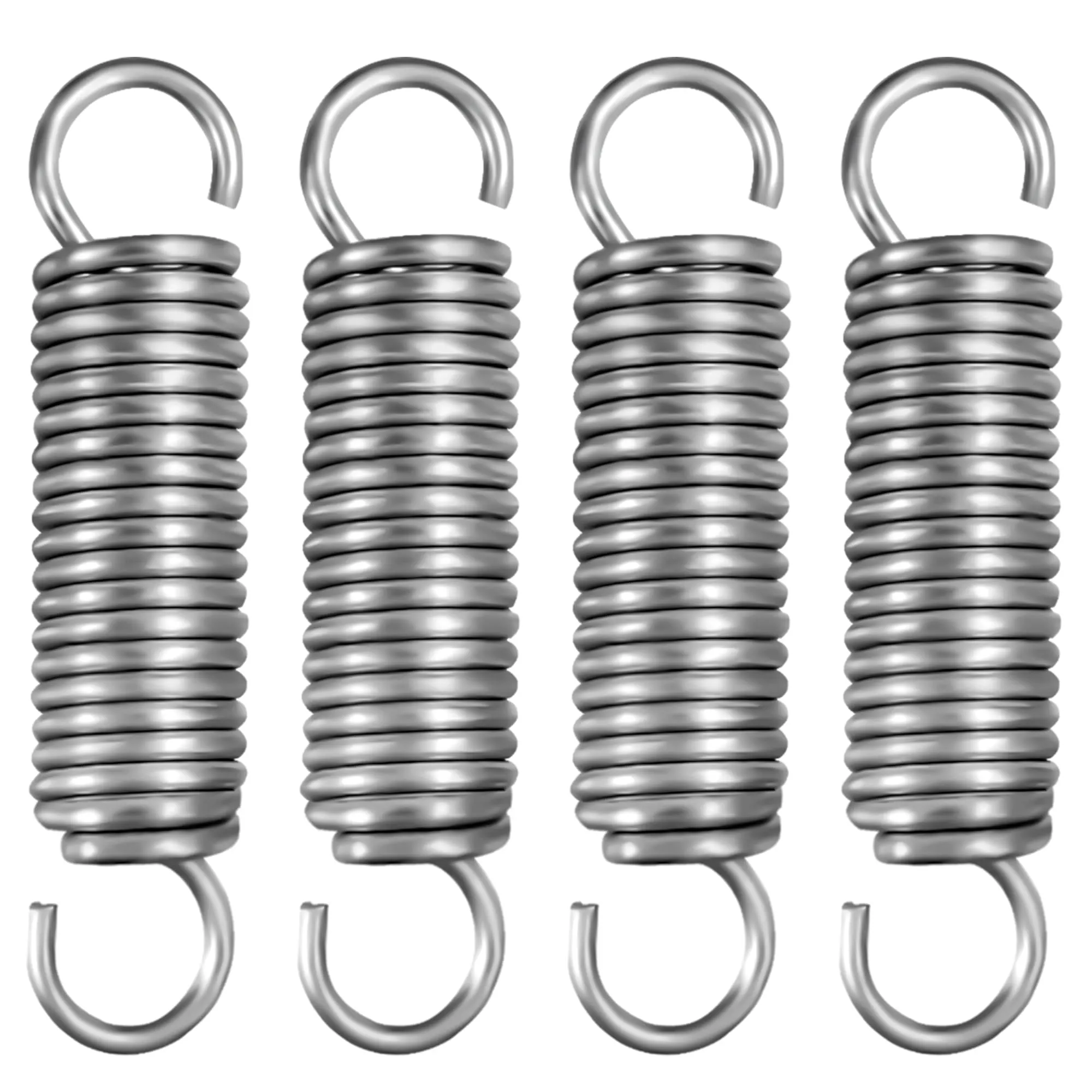 Molle di Trazione in Acciaio Inox con Gancio, 80mm (4 Pezzi)