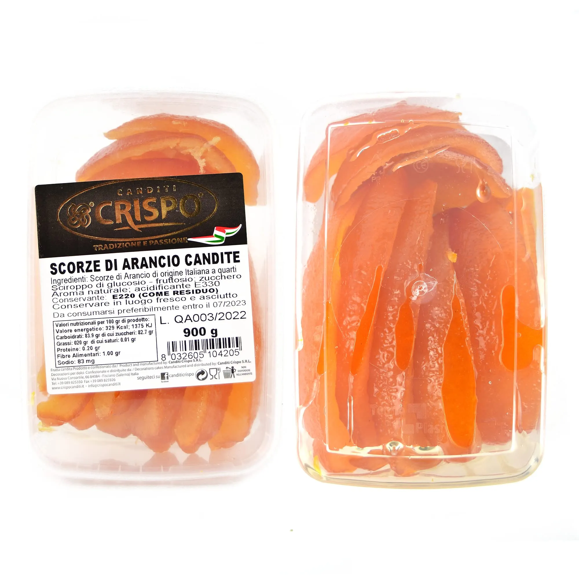 Scorze di Arancia Candita GR 900 per Decorazione Dolci e Panettoni