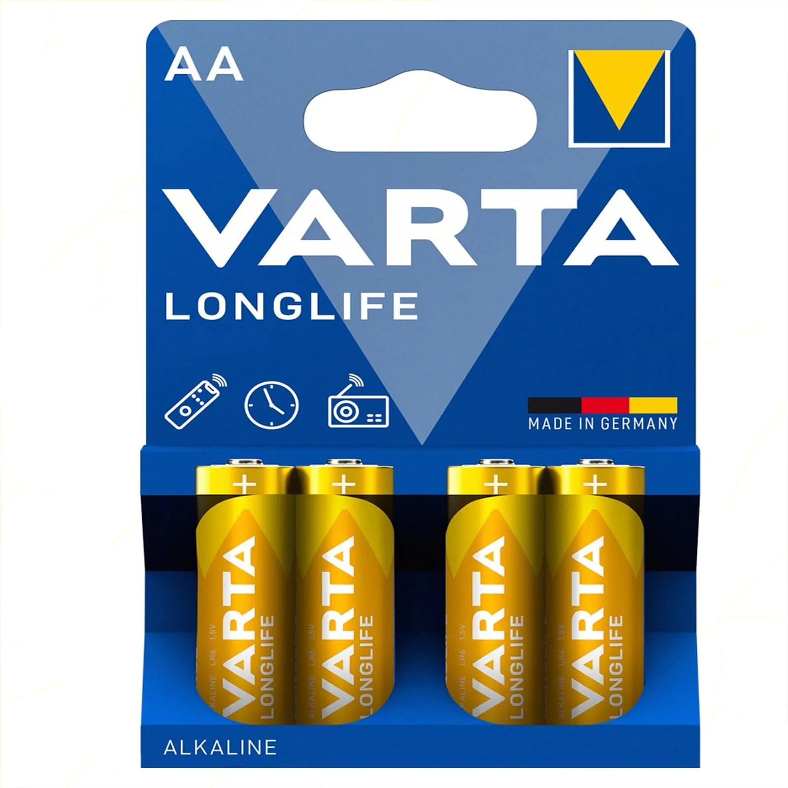 VARTA Longlife Batterie AA Mignon LR06 (pacco da 4)