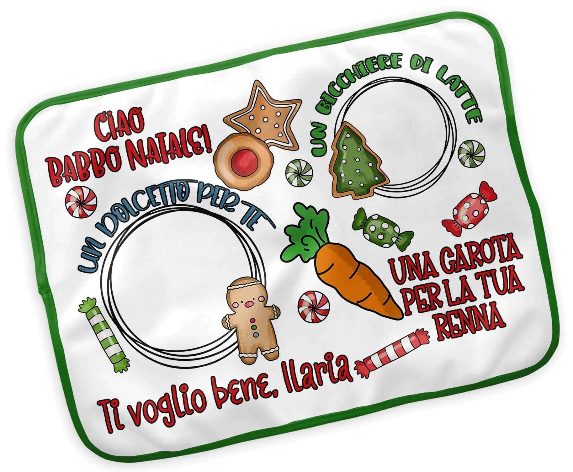 Tovaglietta Personalizzata Nome Bambino - Motivo Natalizio