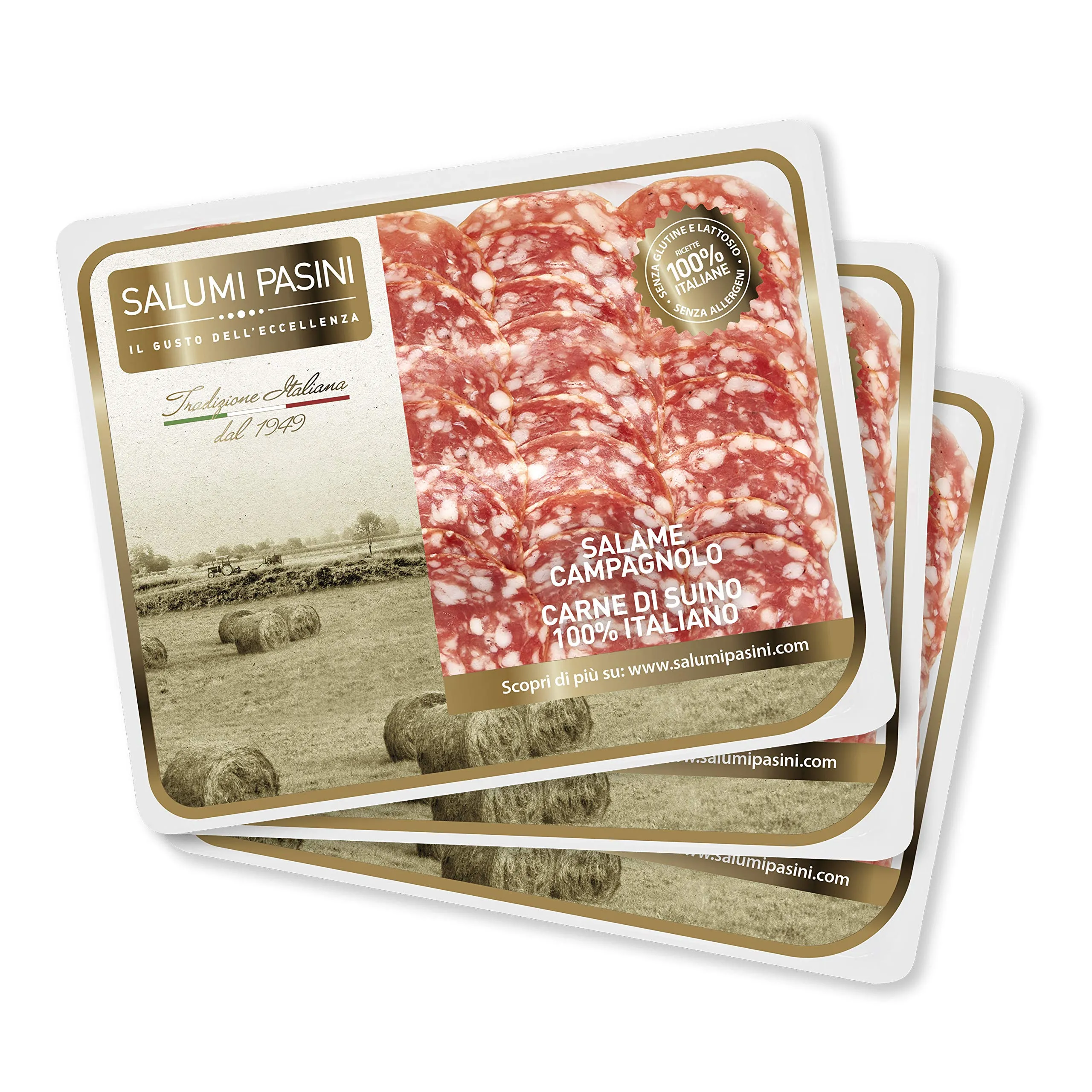 Salame Campagnolo Salumi Pasini® - 3 Vaschette (210g Totali)